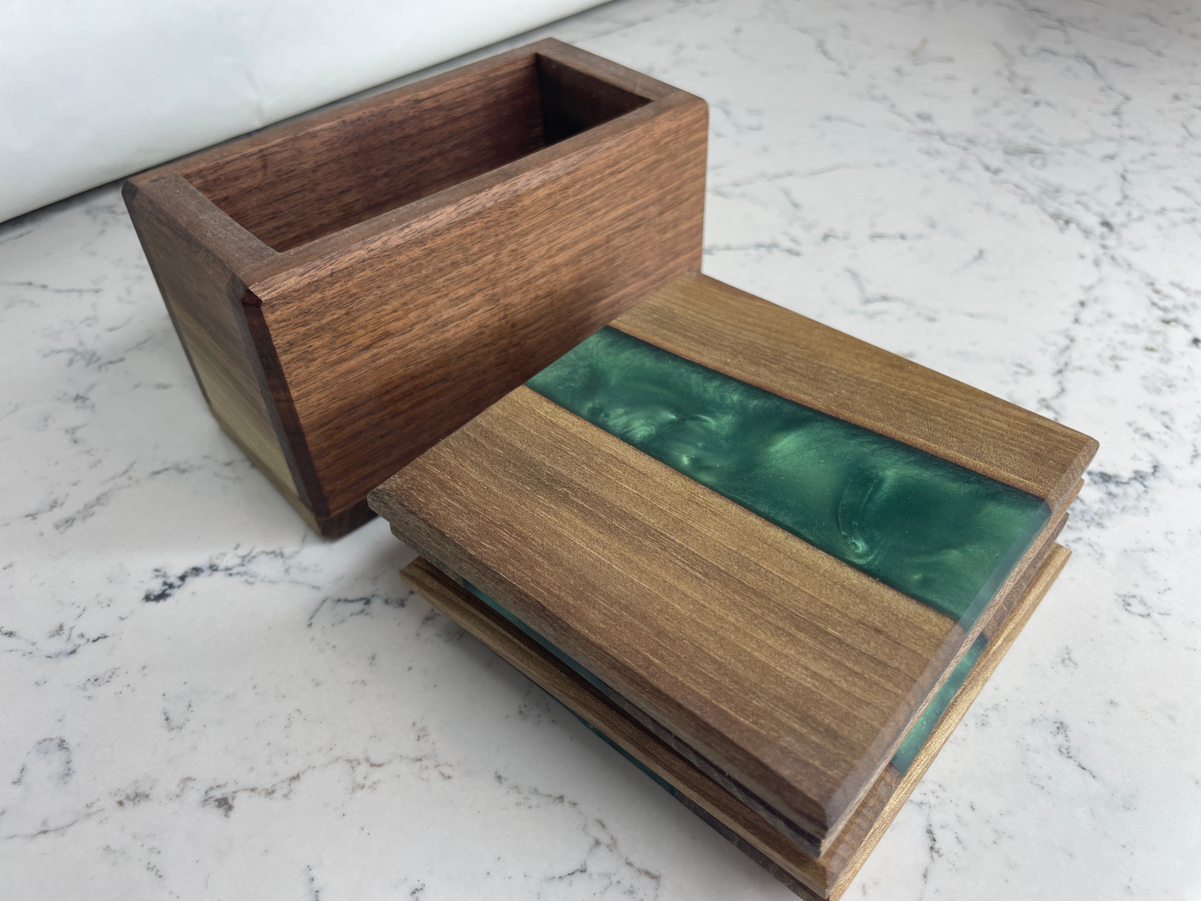 Square Black Walnut Epoxy Wooden Coasters - photo 5