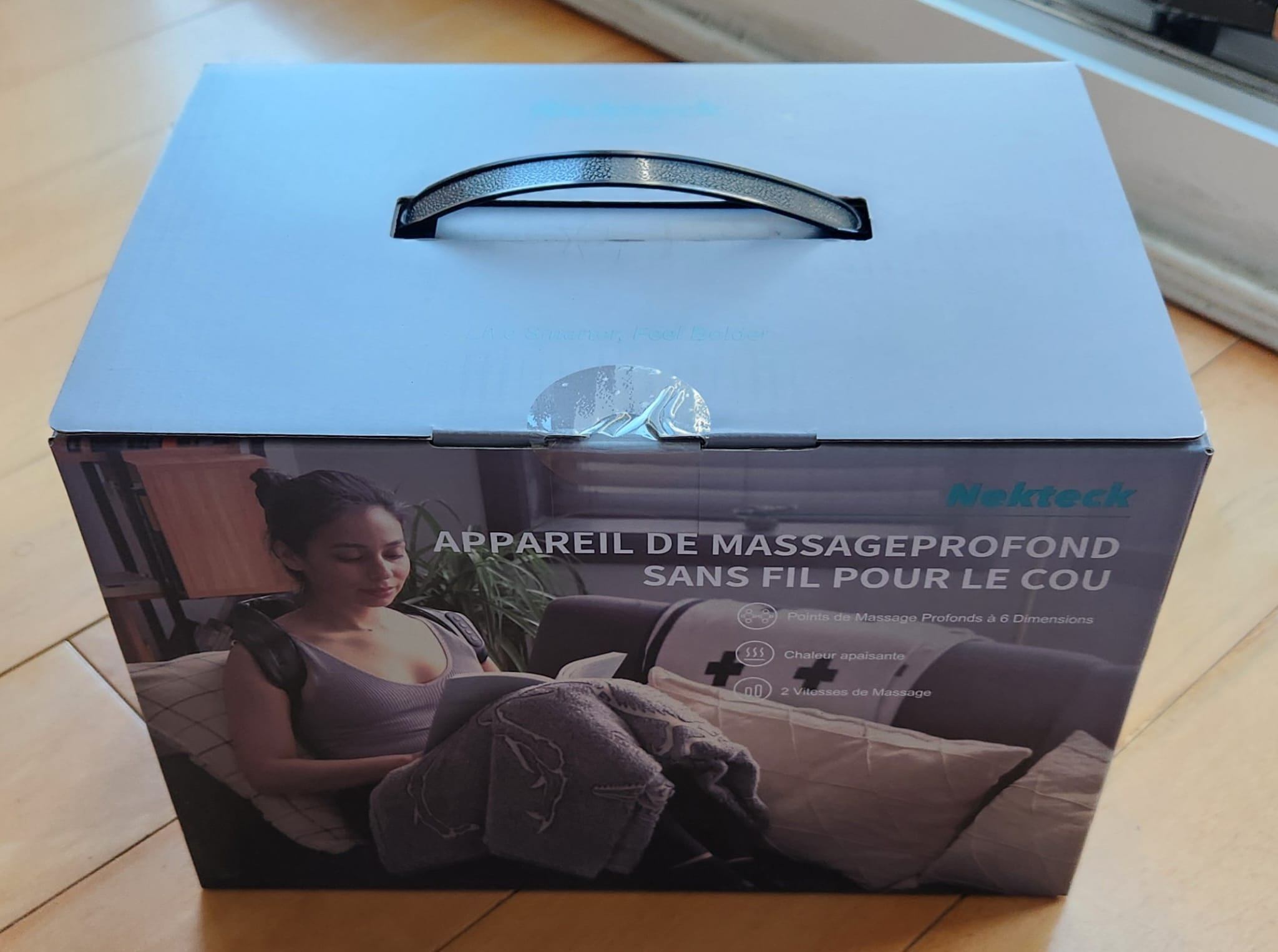 Nekteck Cordless Kneading Neck Massager — Heat, Brand New in Box - photo 2
