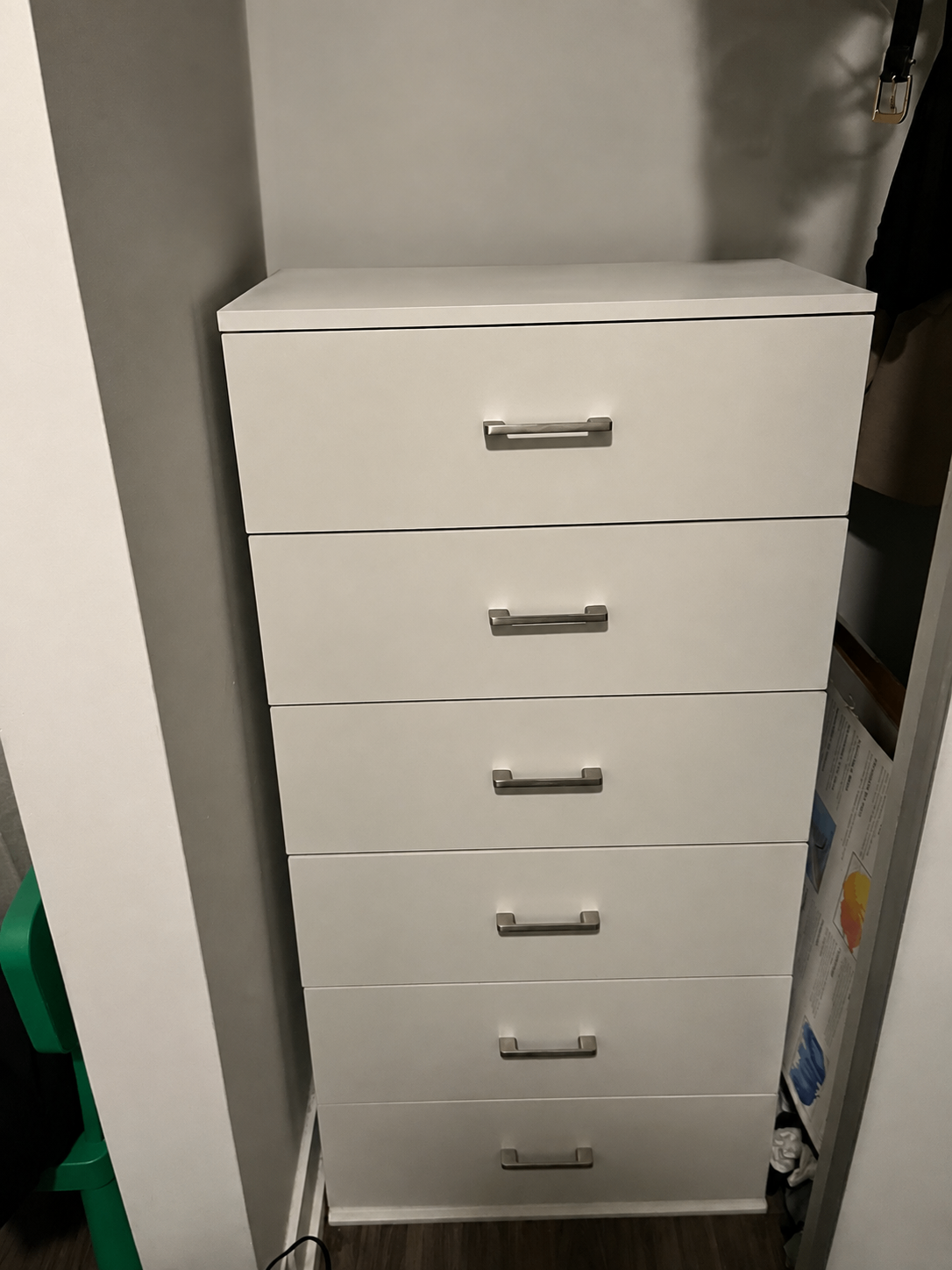 White 6-Drawer Tall Dresser