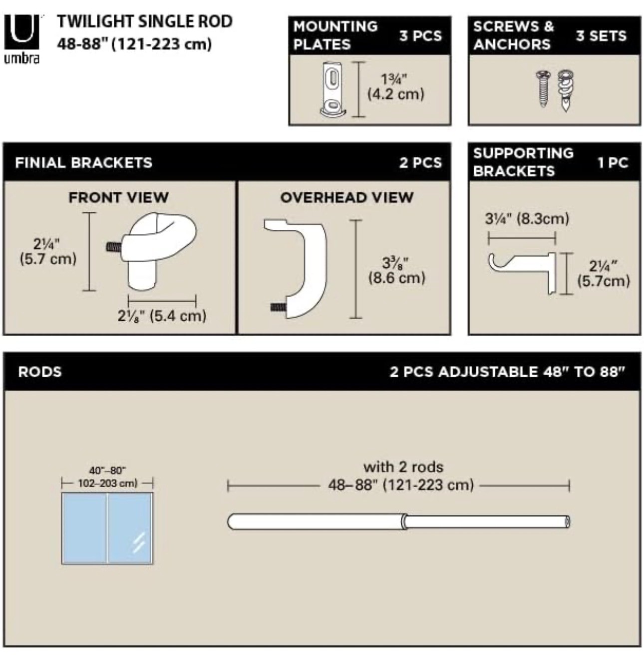 Umbra Twilight Wrap-Around Curtain Rod 48"-88" | - photo 2