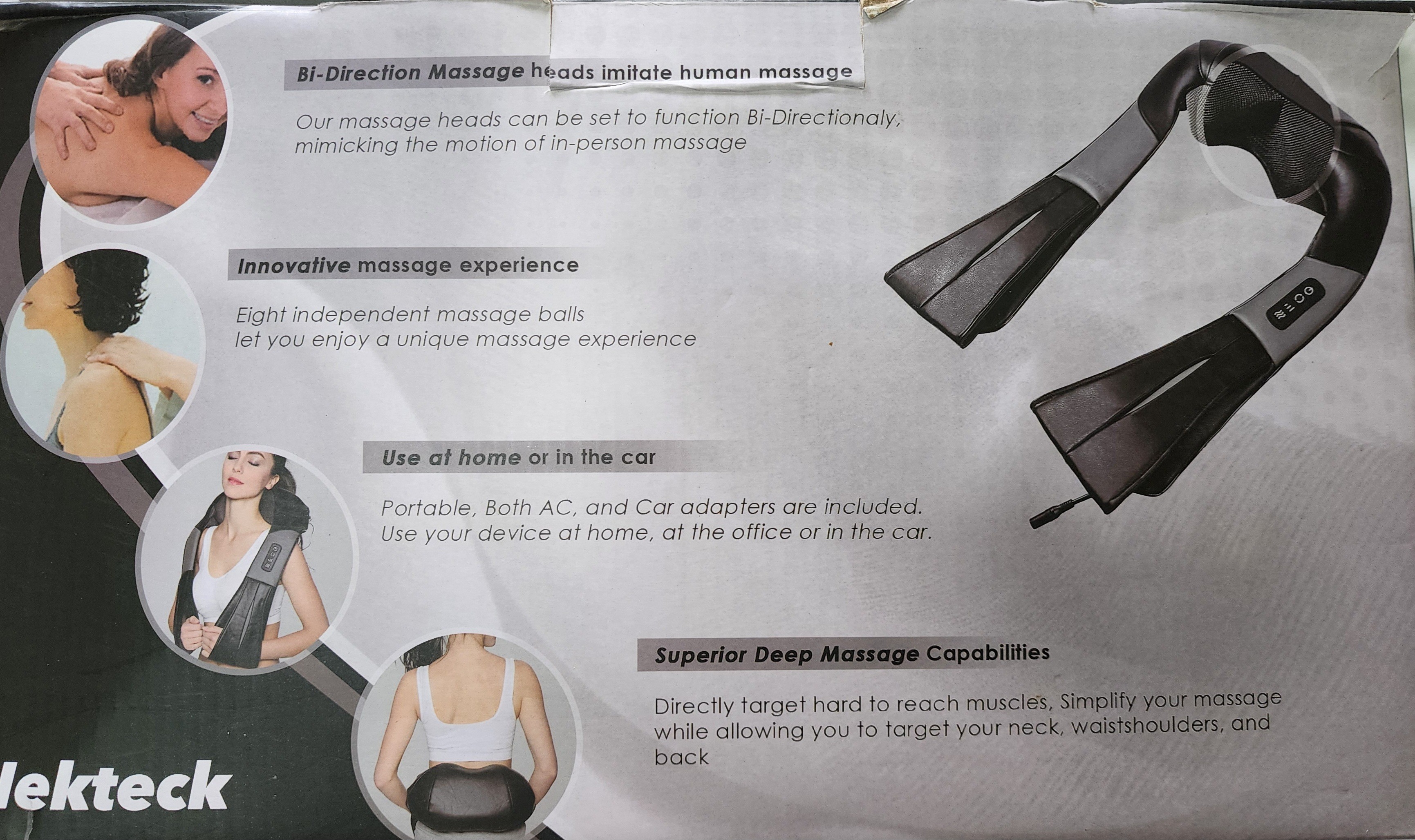 Nekteck Shiatsu Kneading Massager with Heat Function - photo 3