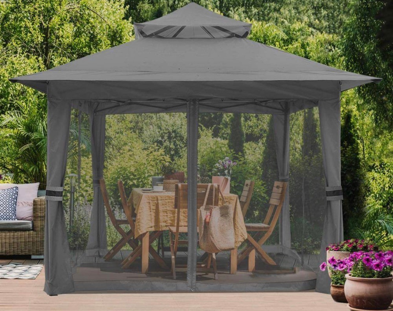 Pop Up Patio Gazebo 13x13" Mosquito Netting Tent Outdoor UV Pro - photo 3