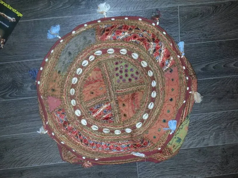 Brand New Fair Trade Indian Cotton Storage Ottoman Pouffe - photo 3