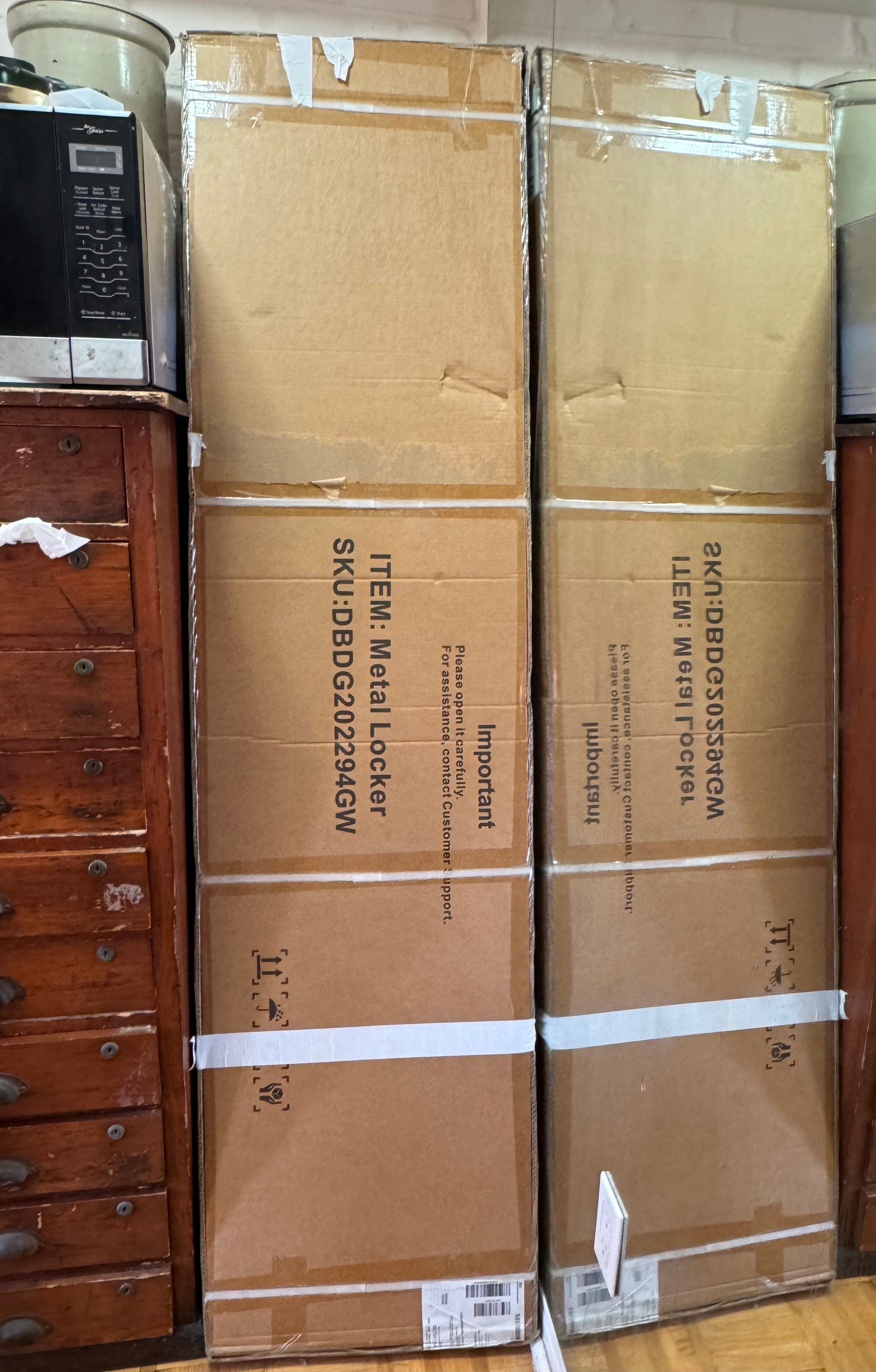 3-door 71" Metal Lockers (Grey & White) - New in box - photo 5