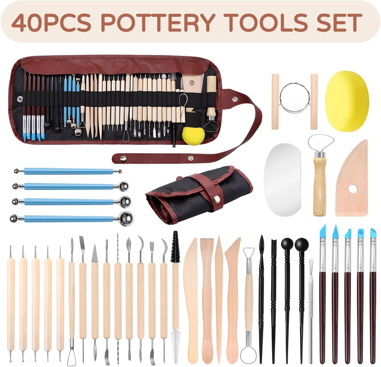 White Modeling Clay,10 lb, 40 pcs pottery tools - photo 3