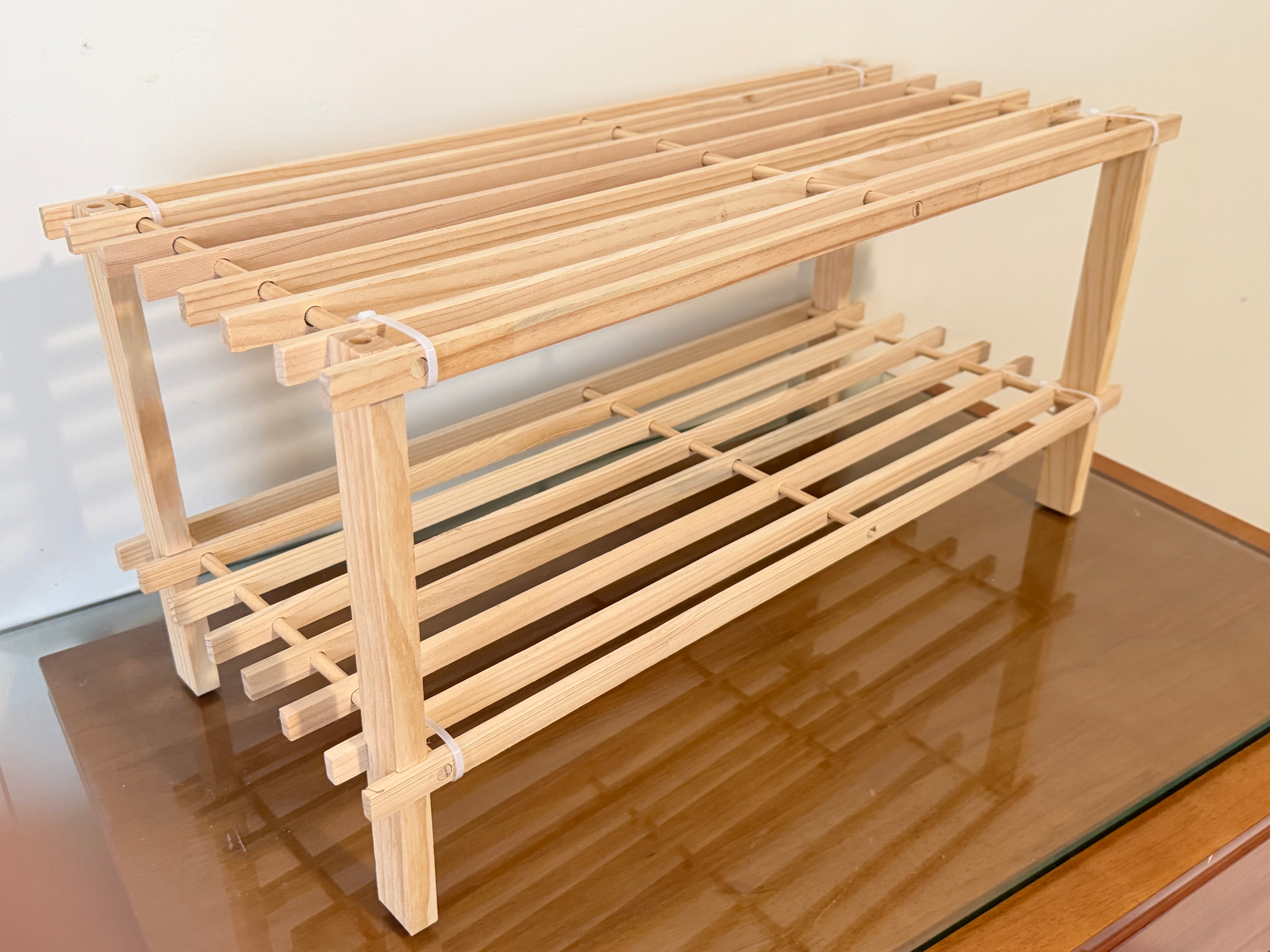 2-Tier Wooden Shoe Rack - photo 2