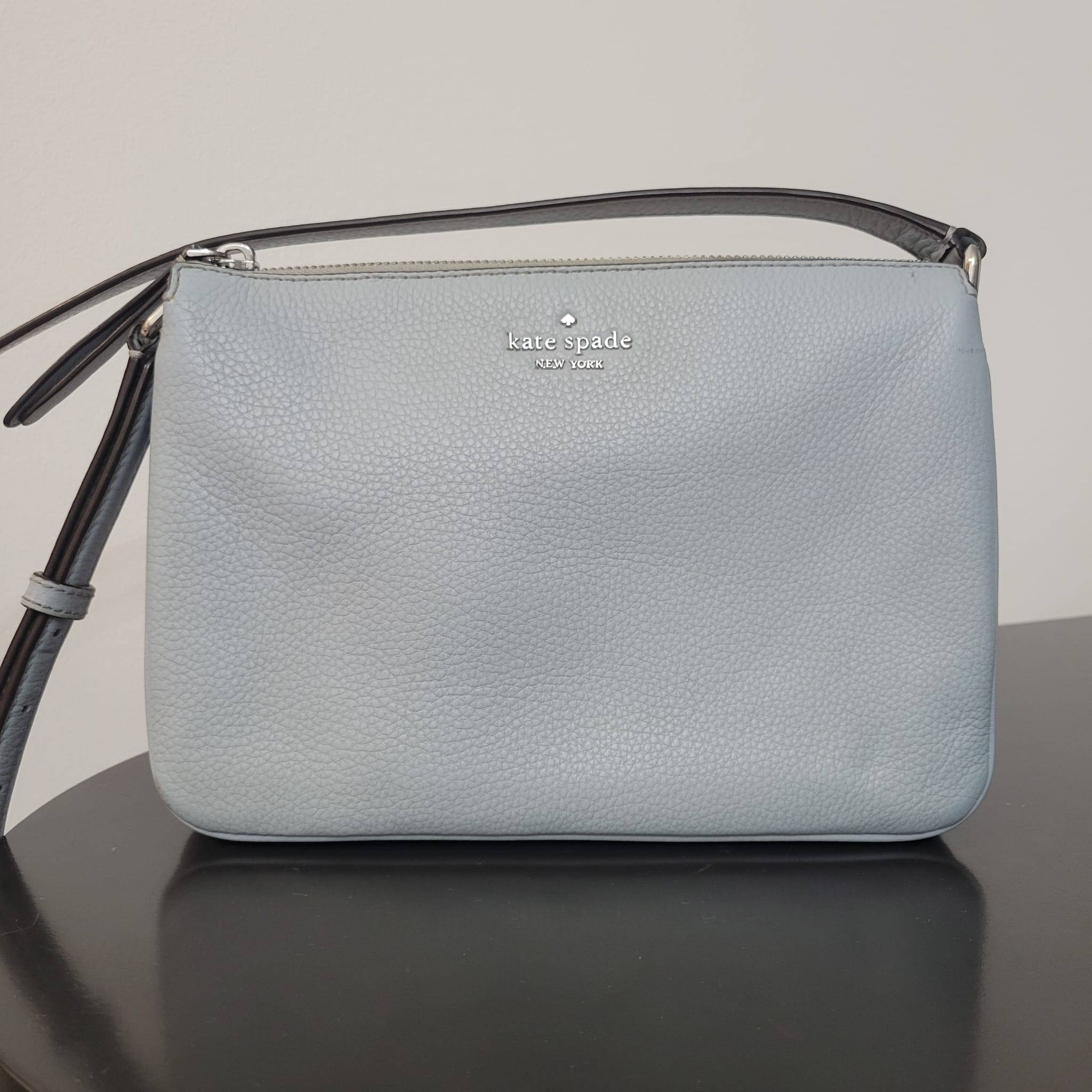 Kate Spade Grey Blue Crossbody Purse Bag