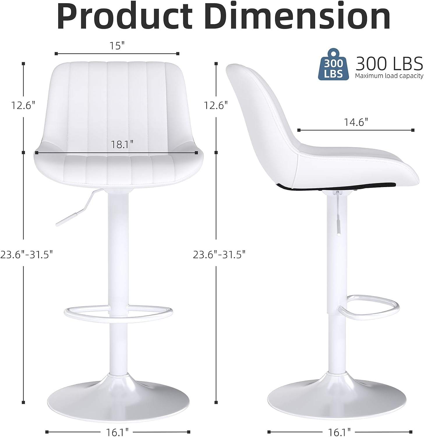 White Bar Stools (Set of 4) - photo 4