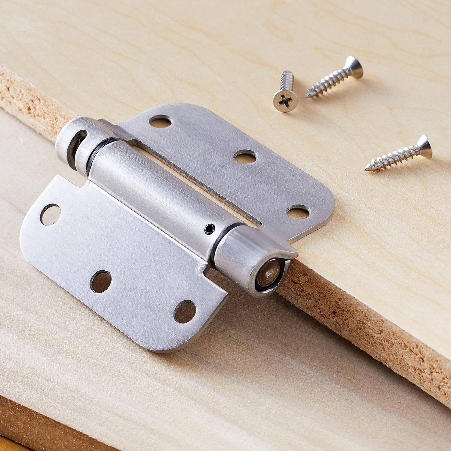 Amazon Basics Self-Closing Door Hinge 3.5" – Satin Nickel - photo 4