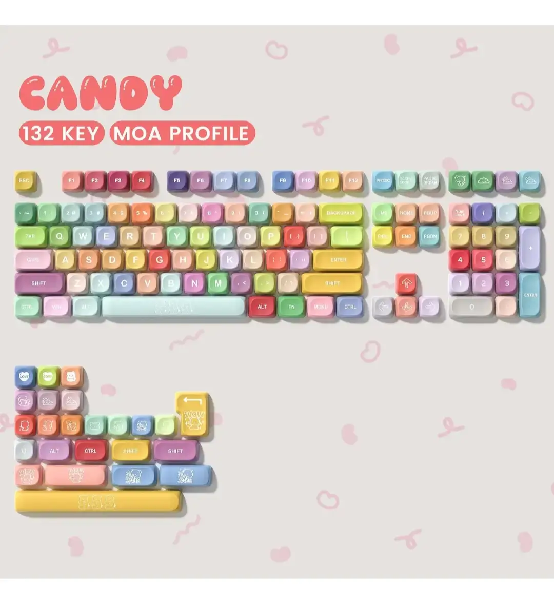 DagalaDoo 132 Key Candy MOA Profile Keycaps Set - photo 2