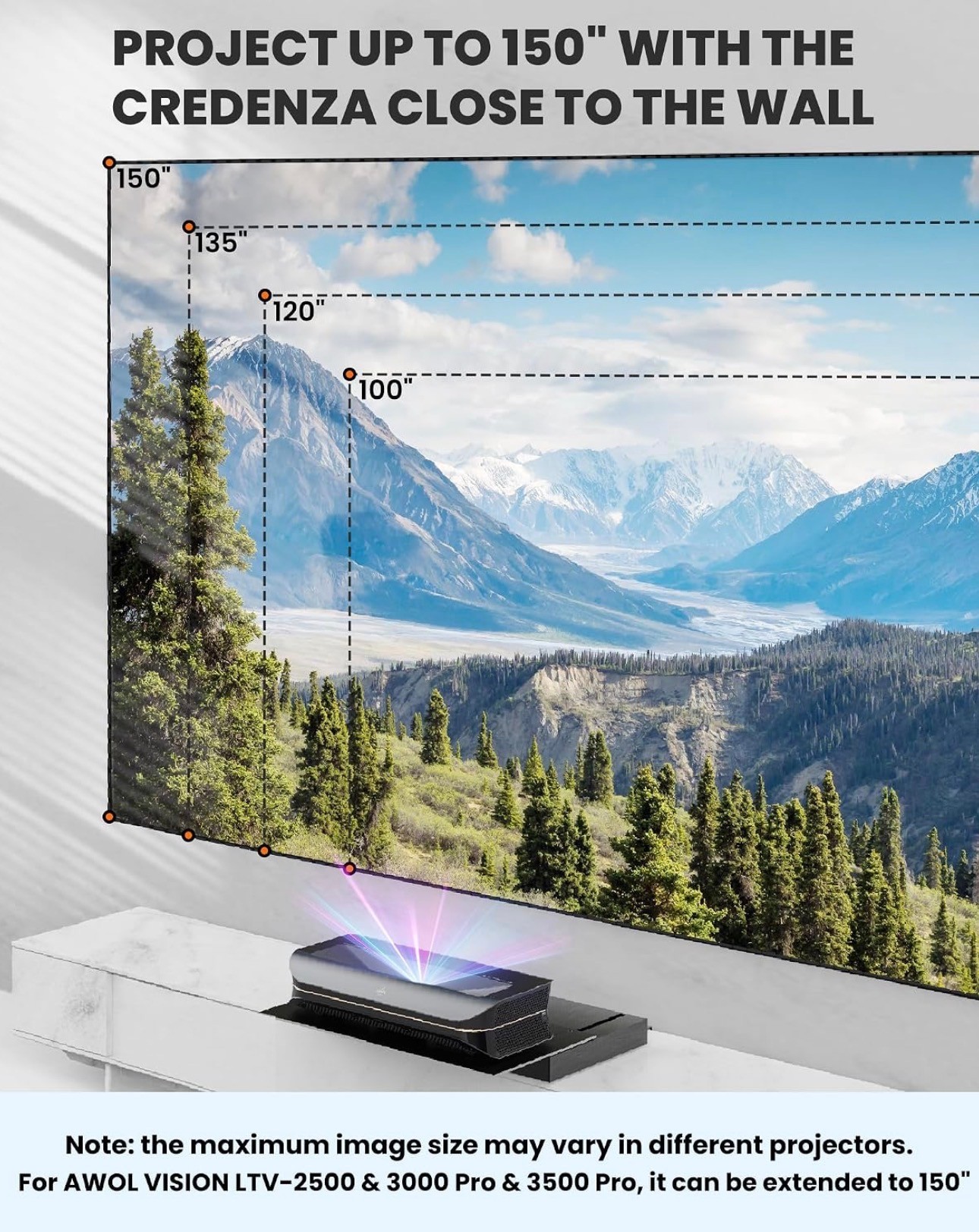 Motorized Slider Tray for UST projector extend to 120" Retractab - photo 3
