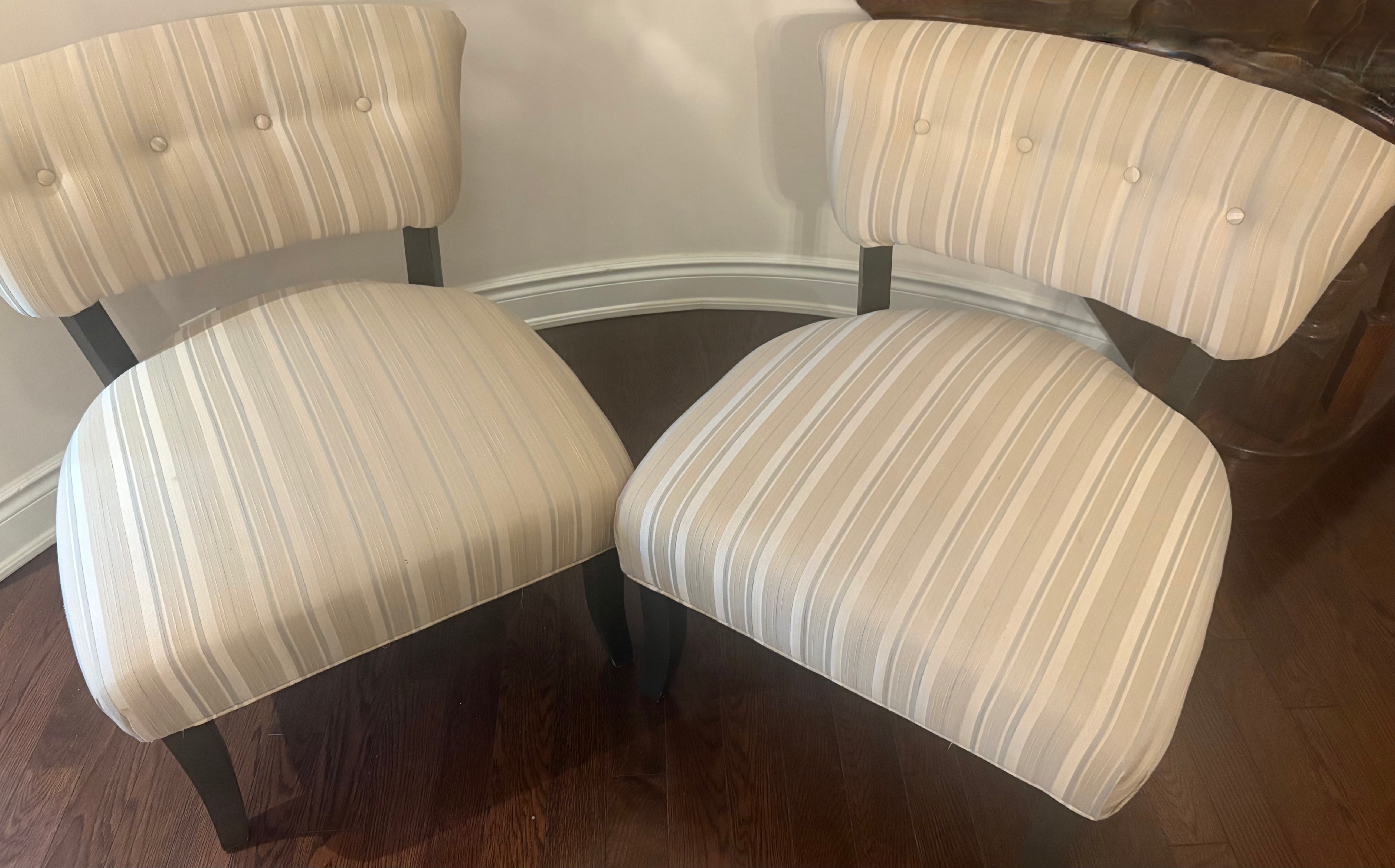 Set of 2 Striped Accent Chairs