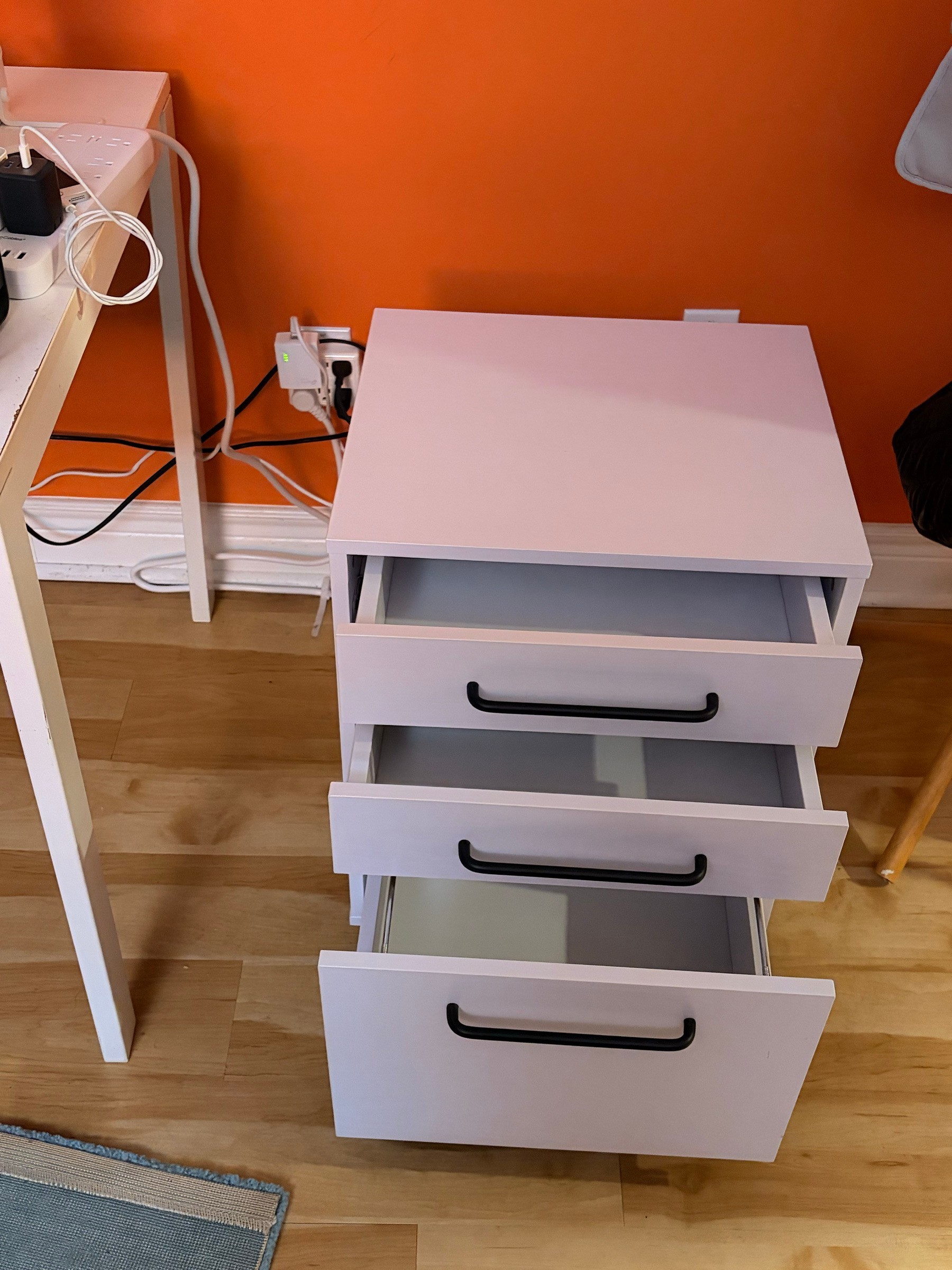 White 3-Drawer Rolling Storage Cabinet - photo 2
