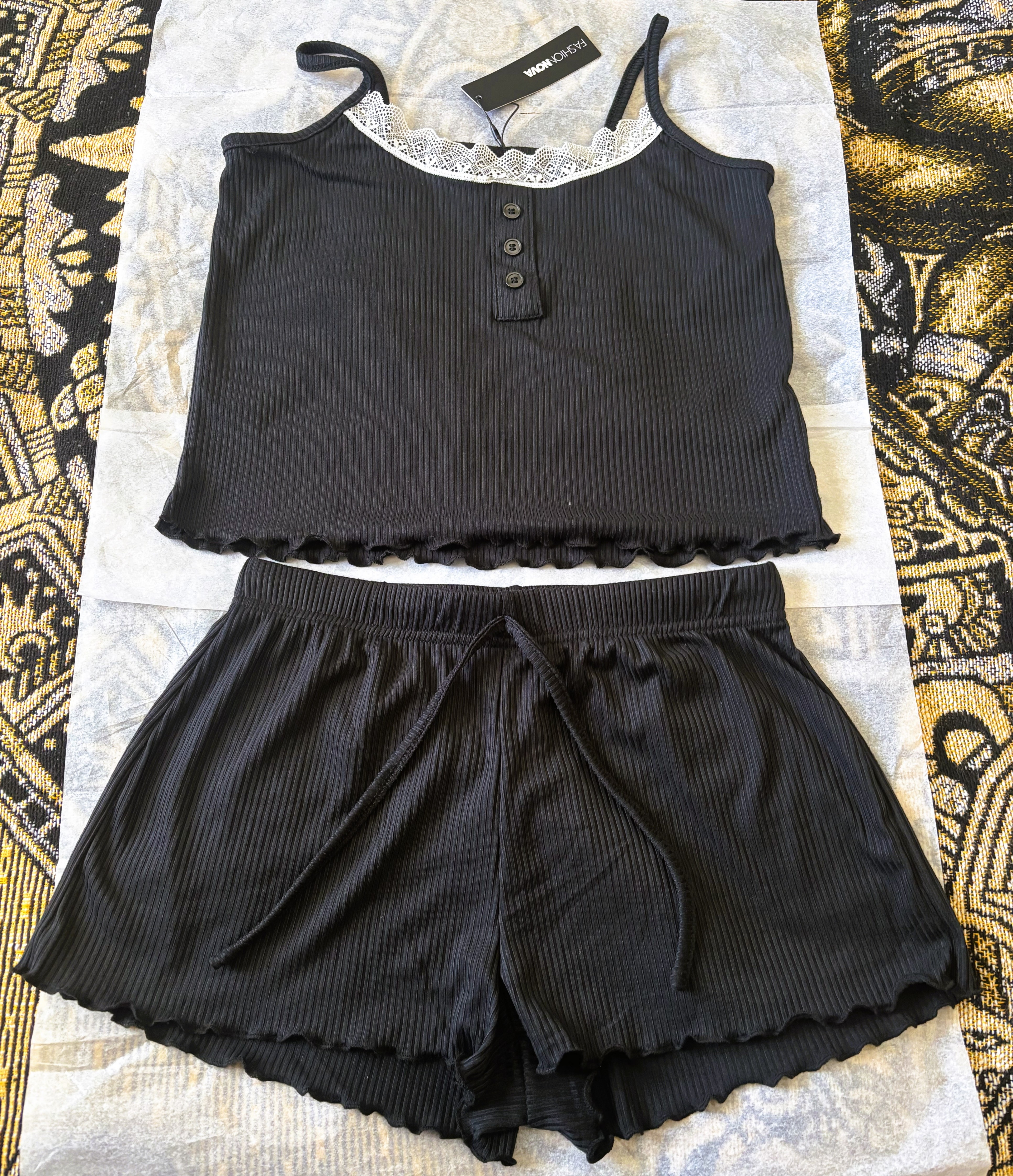 FashionNova-Comfy For The Weekend Ribbed PJ Short Set - photo 4
