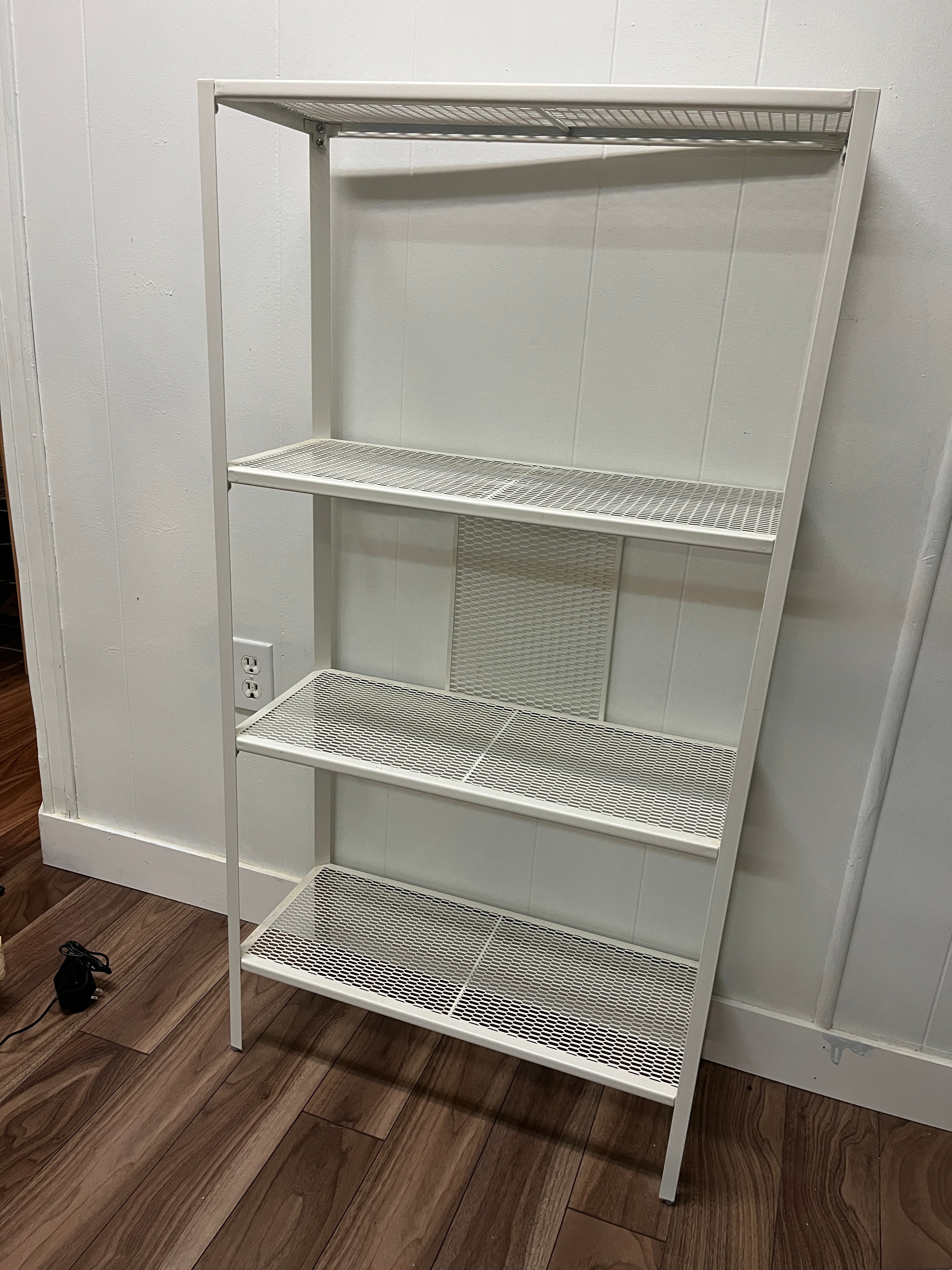 White 4-Tier Metal Mesh Shelf / Storage Rack