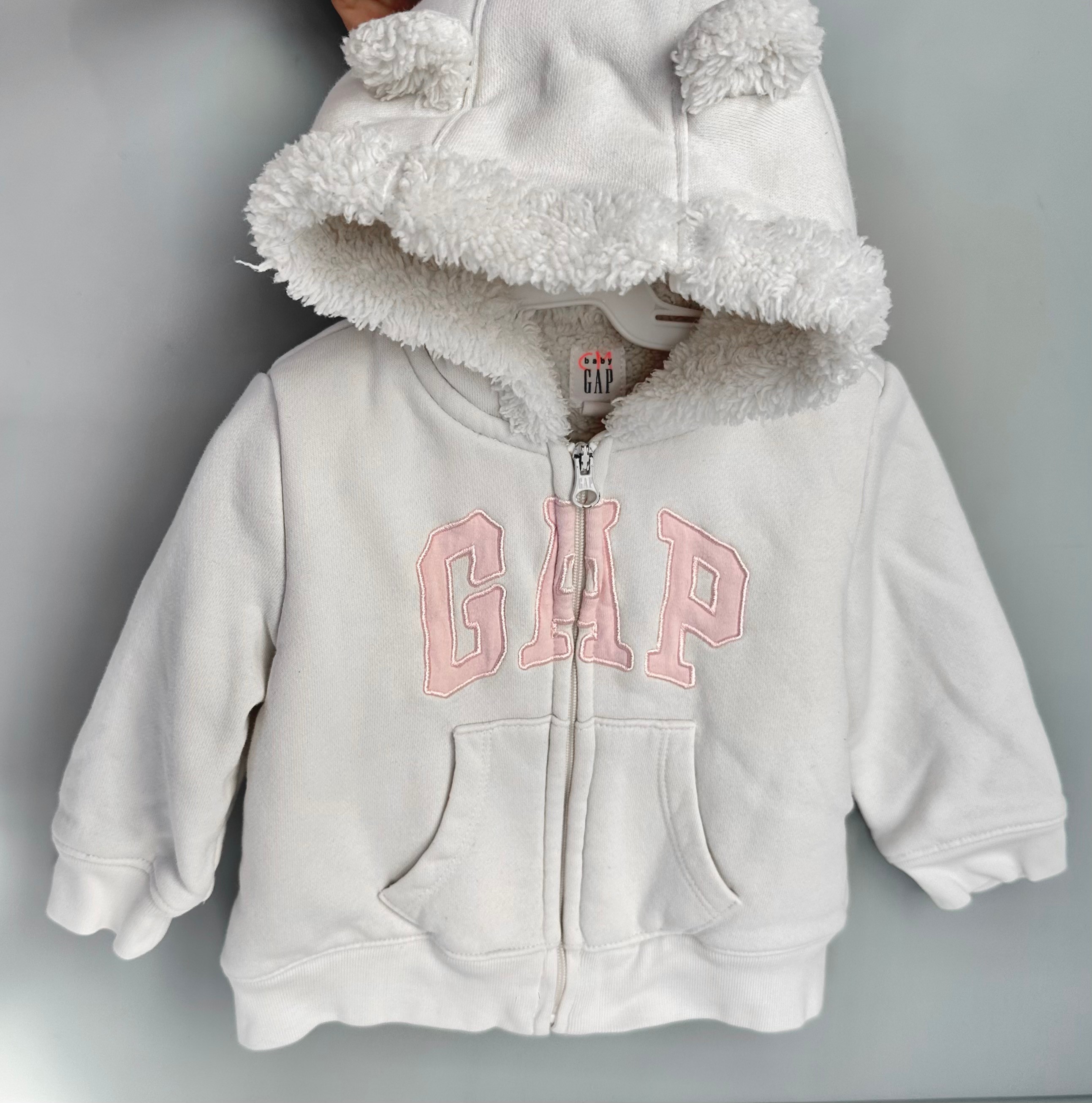 Baby Girl Hooded Zip Sweater- Baby Gap - 6-12 Months