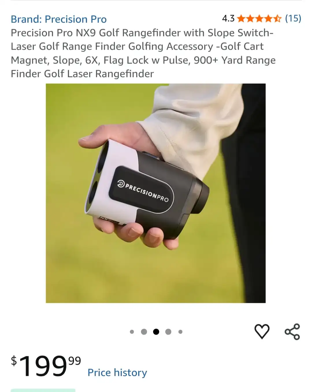 Precision Pro NX9 Golf Rangefinder with Slope