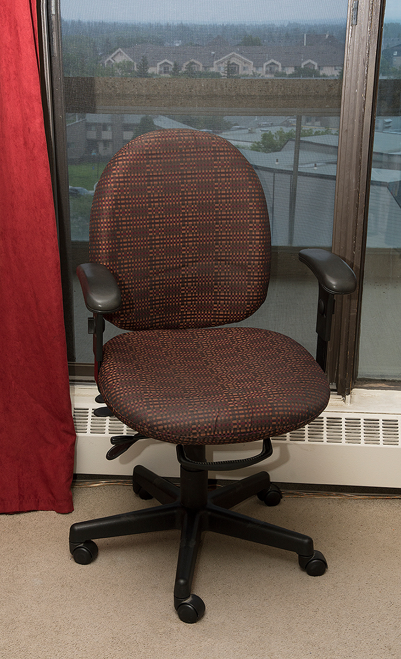 Padded Office Chair with Arms & 5 Wheels (Red - Mint)