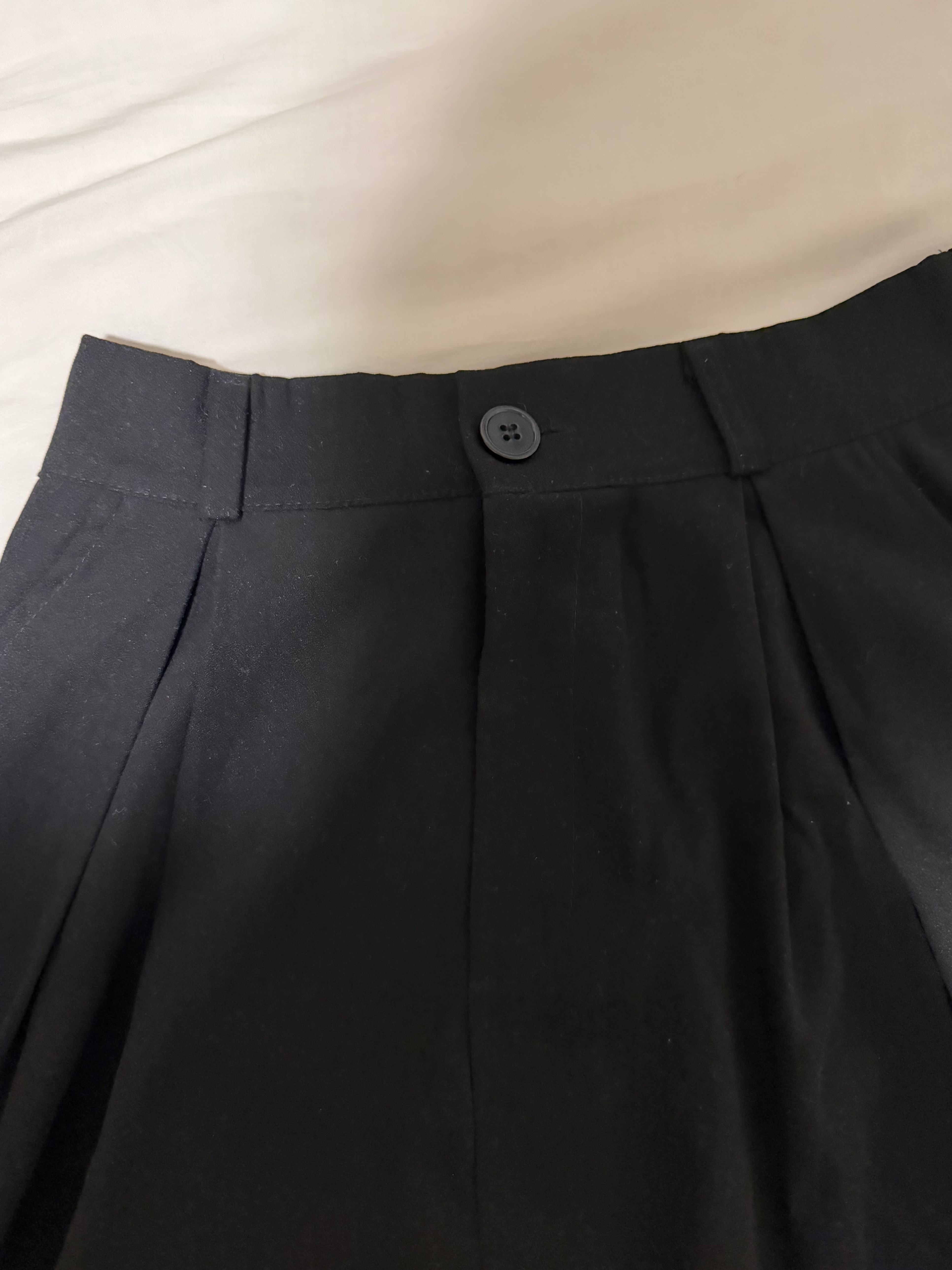 Black Midi Skirt / A-Line Skirt with Pockets - photo 2