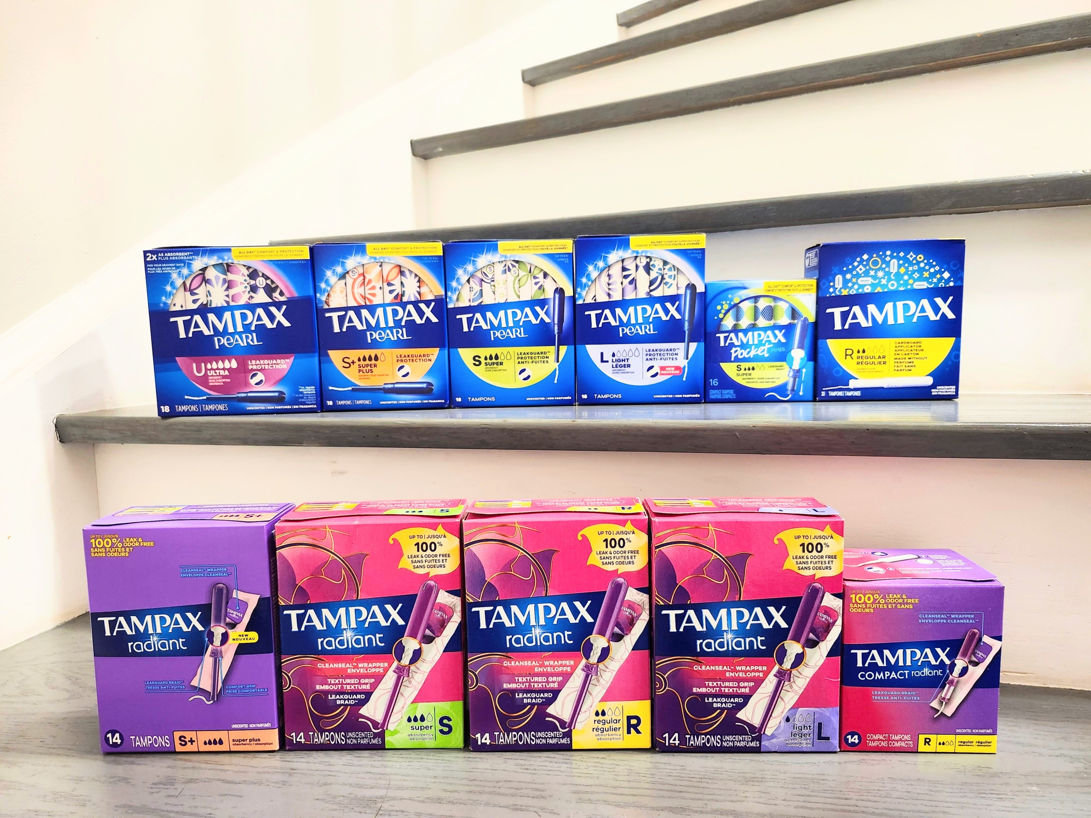 Brand new Tampax Pearl & Tampax Radiant Tampons