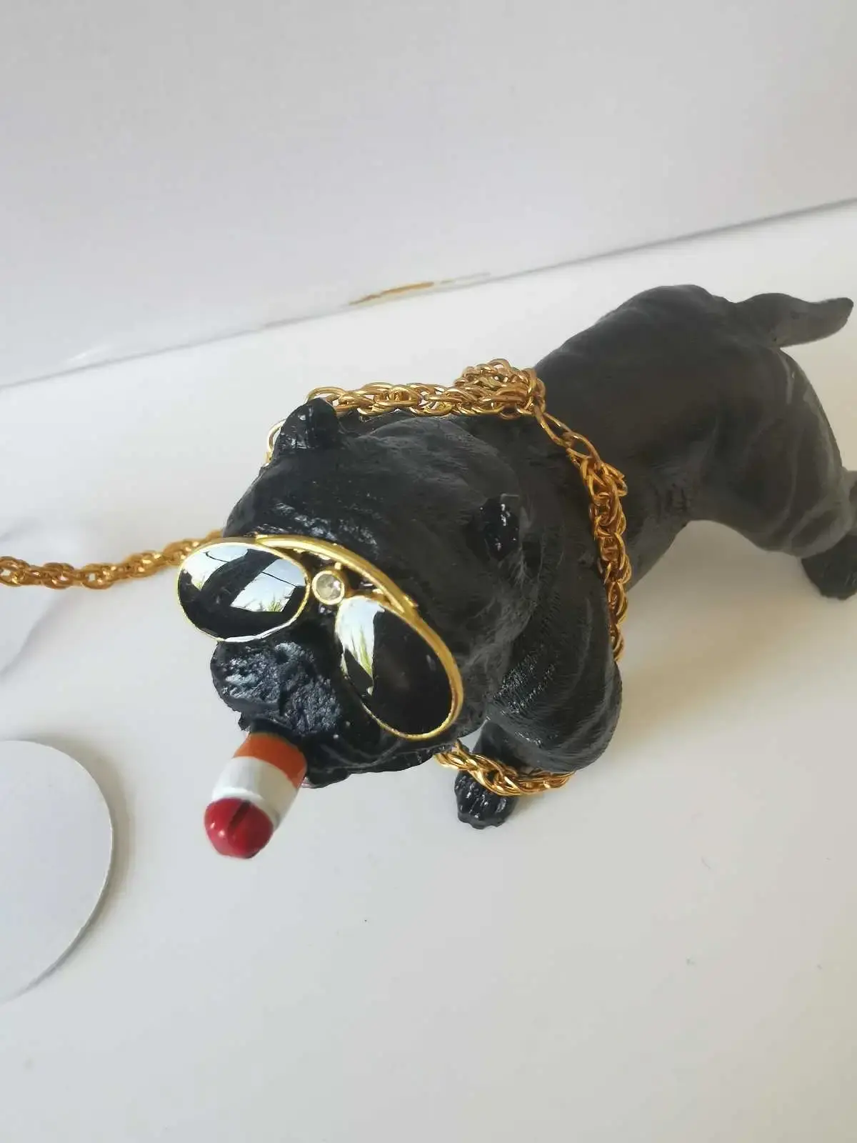 Black Bulldog Car Interior Ornament