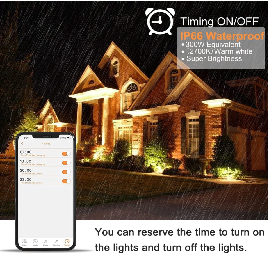 BRAND NEW IN BOX: 2-Pack 30W RGBW Smart Outdoor LED Flood Lights - photo 3