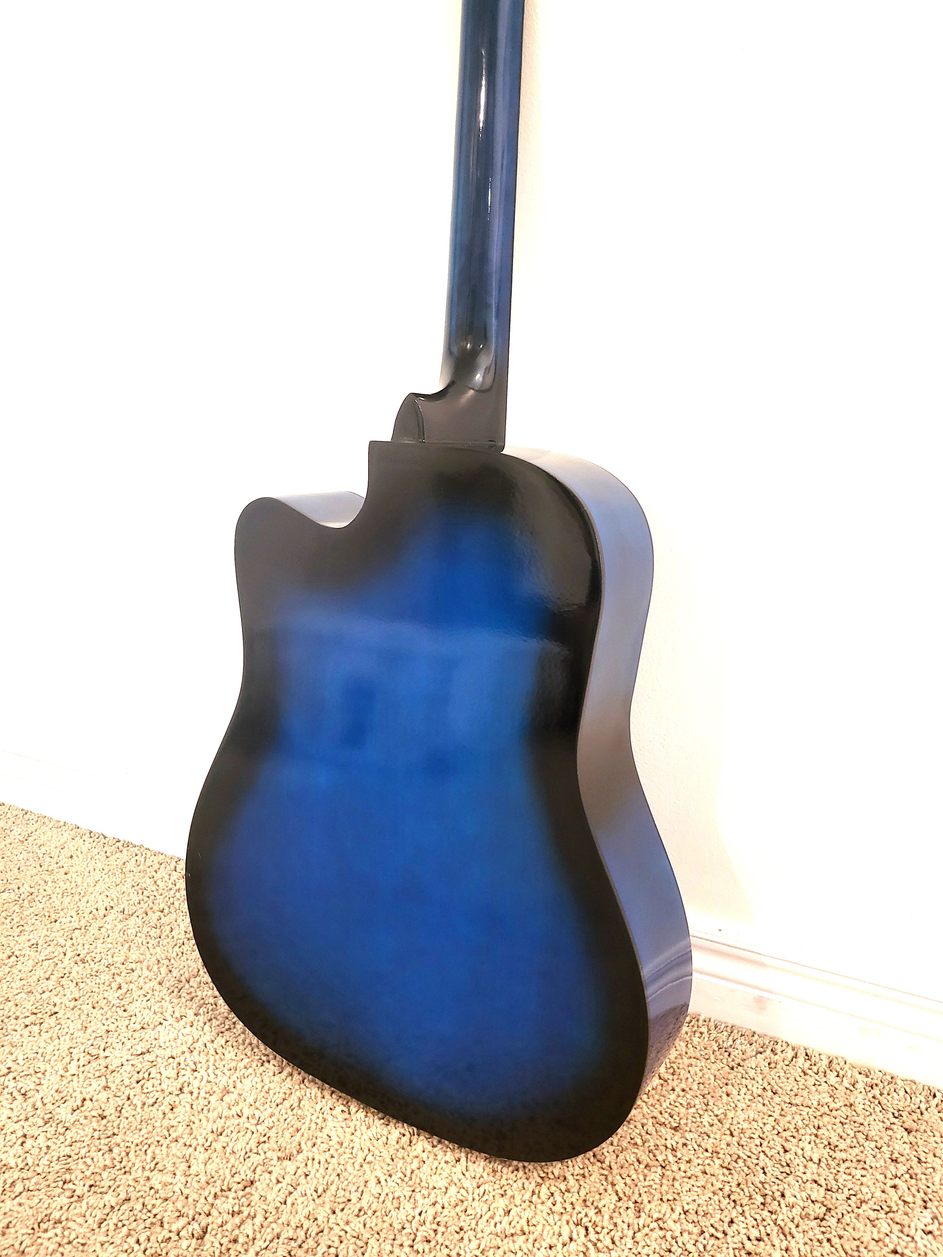 Brand New Acoustic guitar for beginners full size adults Blue - photo 5