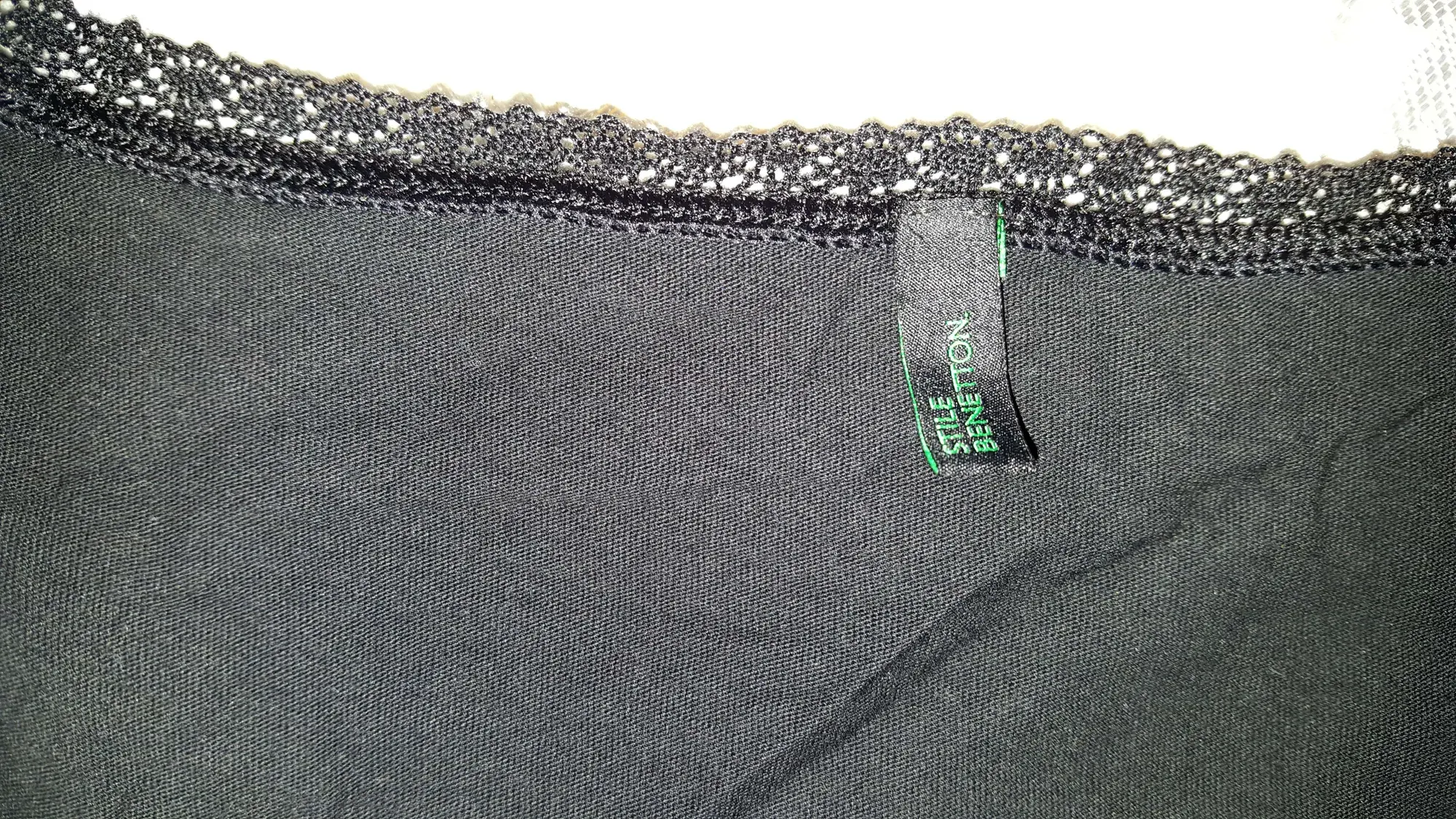Vintage Benetton Shirt w Lace collar & Tuxedo Styling near th... - photo 5