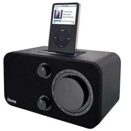 iHome Speaker AM-FM Table Radio with Reson8 for iPod, Black i...