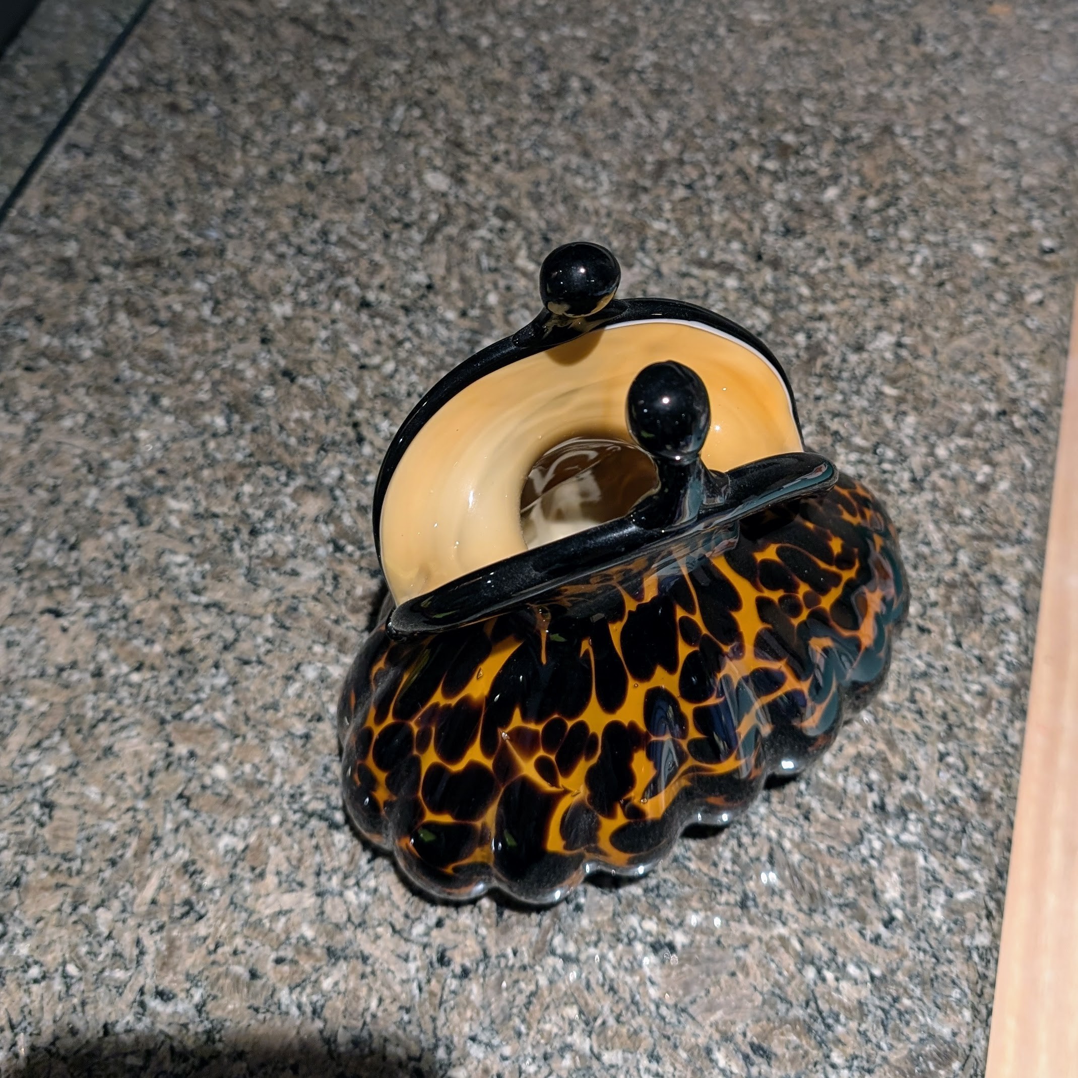 Murano-style hand-blown art glass purse vase - photo 3