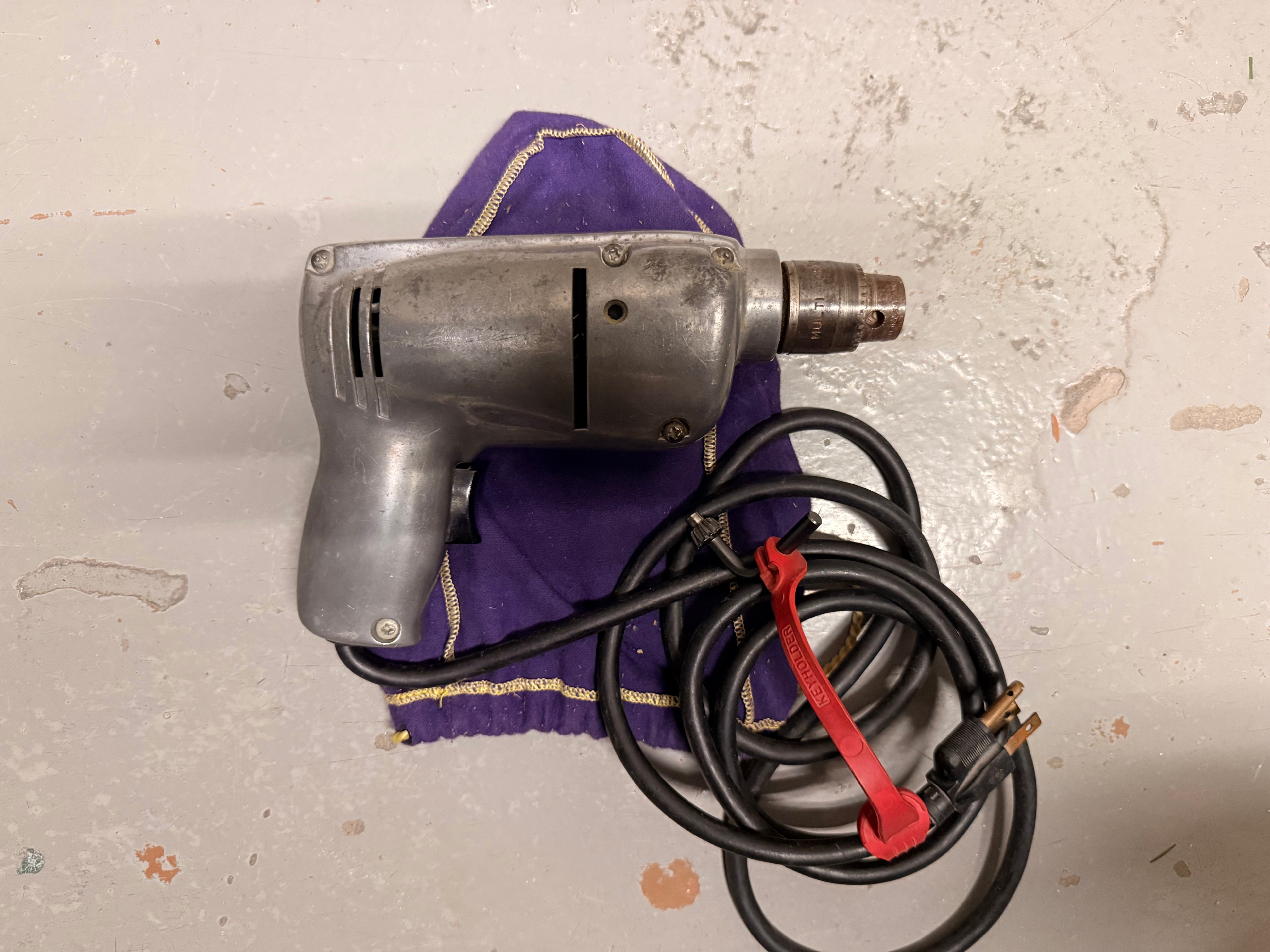 Vintage 1960s Mor-Power 3/8-inch corded power drill