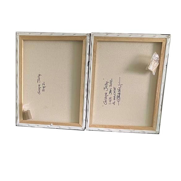 Grape Jelly Abstract Diptych – Original Art by A. Mackie - photo 2