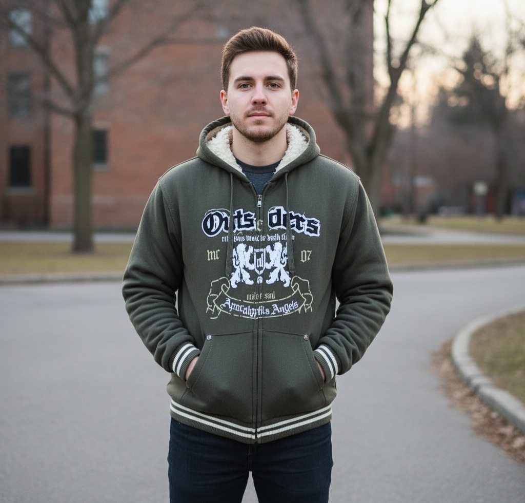 MEN'S FULL ZIP UP FUR/FLEECE HOODIE (X-LARGE) - photo 3