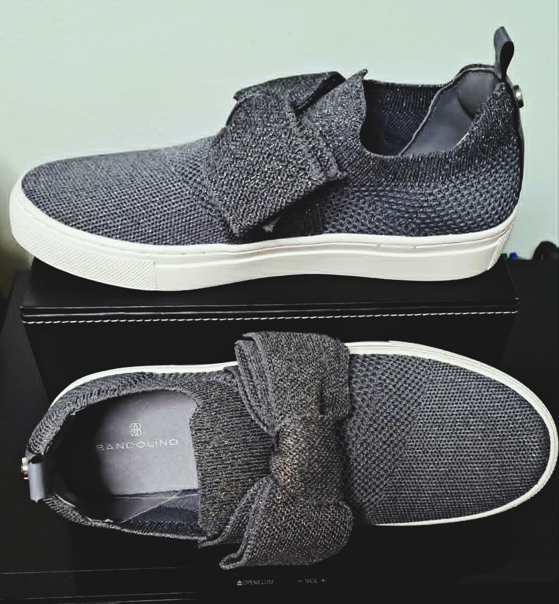 Bandolino Bryce Gray Metallic Mesh Knit Slip On Comfort Sneaker - photo 5