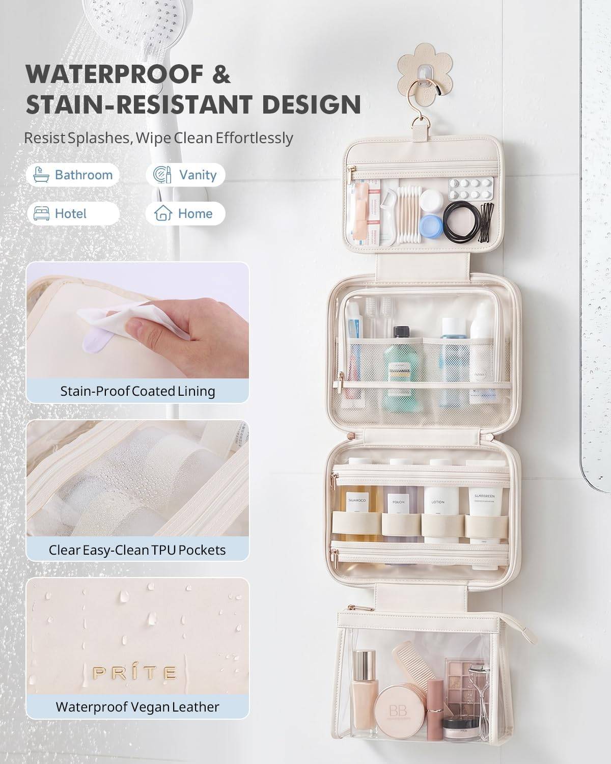 Prite Hanging Toiletry Bag for Women - photo 3