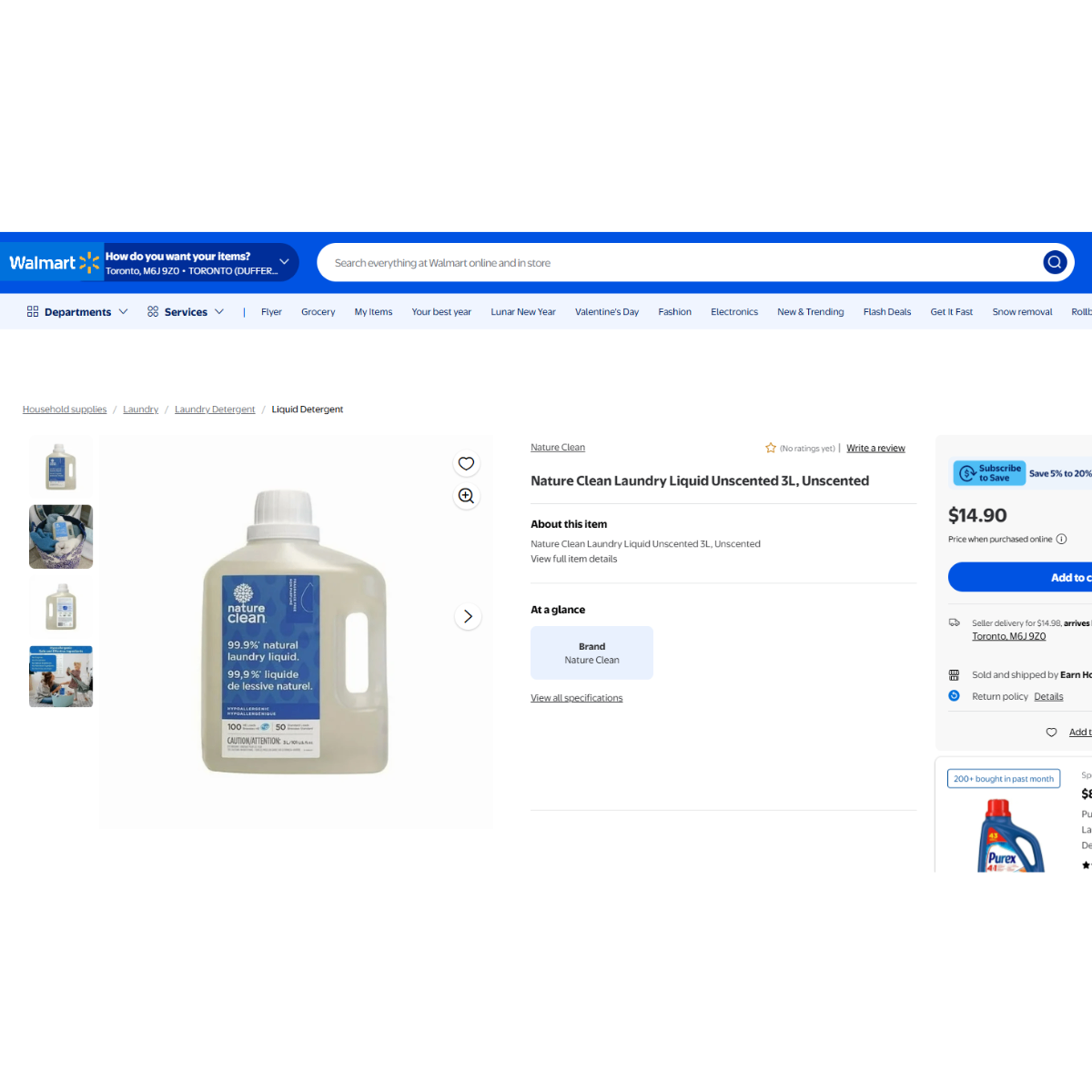 Store Price $17, Nature Clean CHEMICAL-FREE 3L Laundry Liquid - photo 2