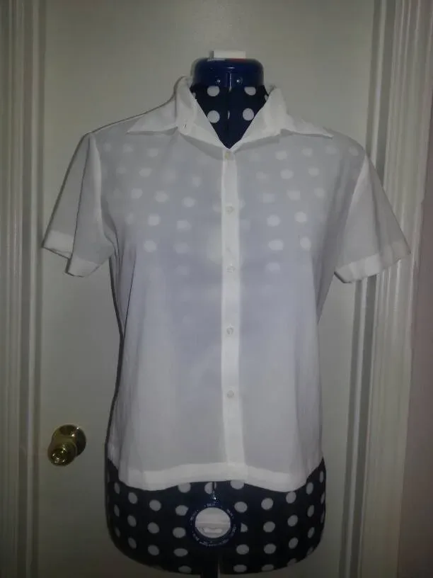 Short Sleeved White Button Up Shirt - Estimate (Size Small) - photo 4