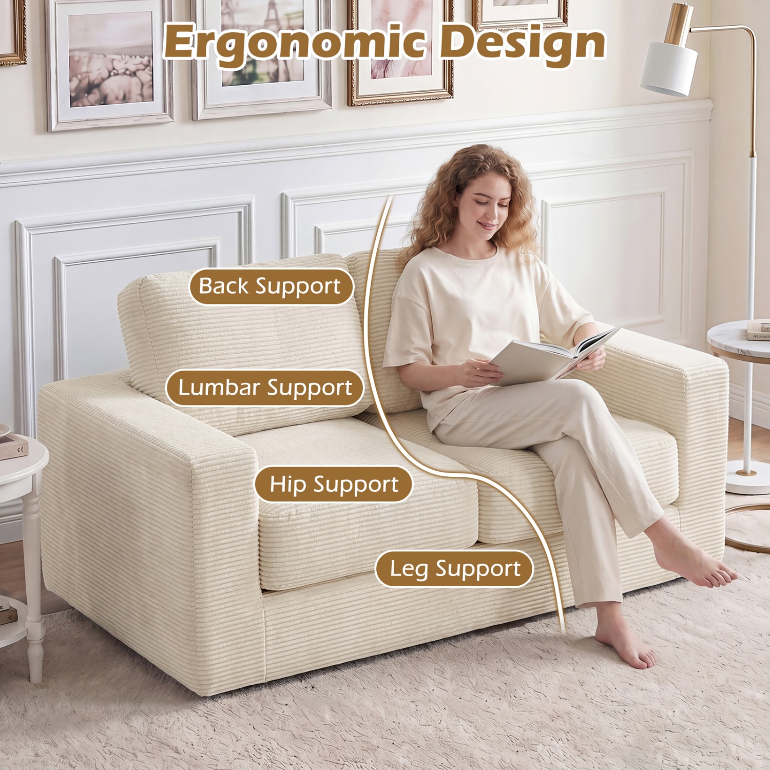 Foam Corduroy Loveseat *NEW* - photo 4