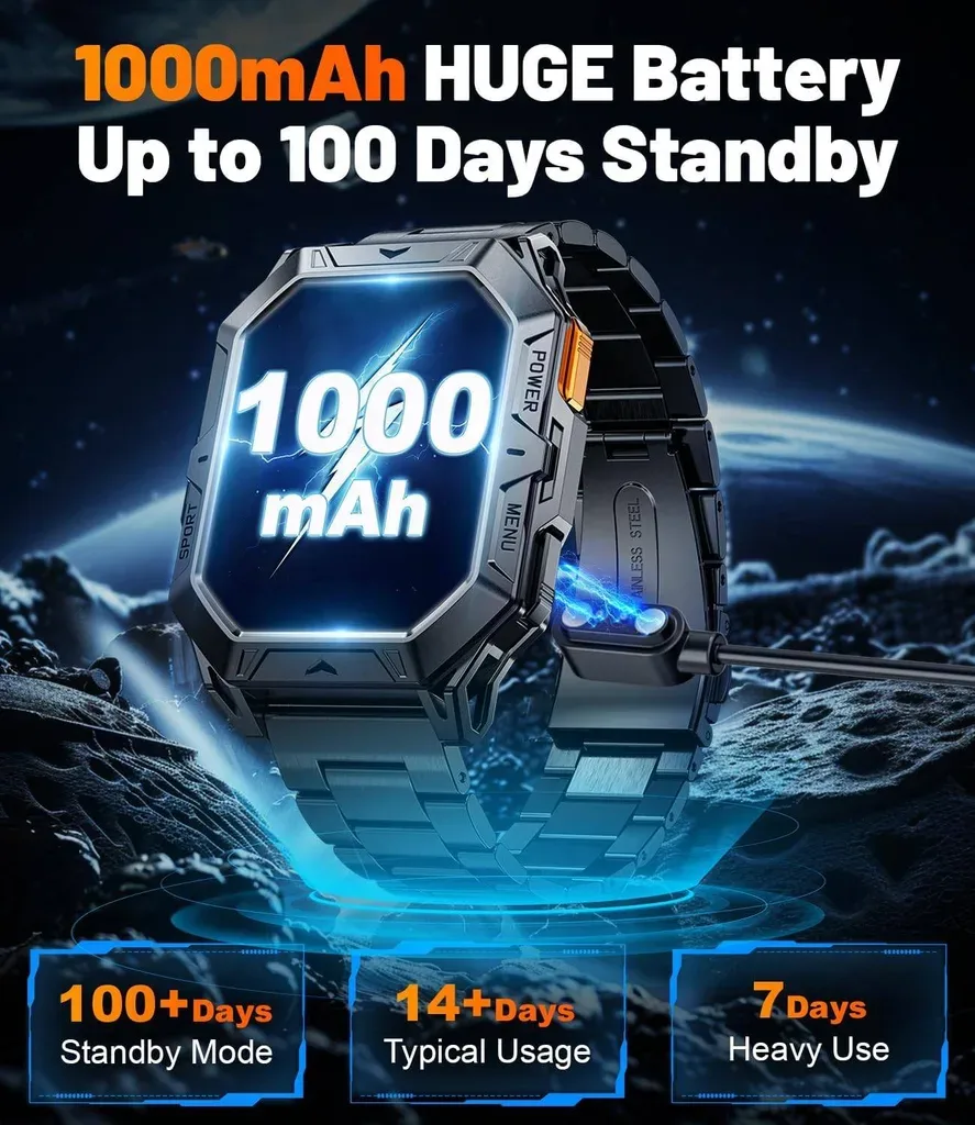 HIRREO Smart Watch with 1000mAh,2.13" Big Screen Smartwatch - photo 2