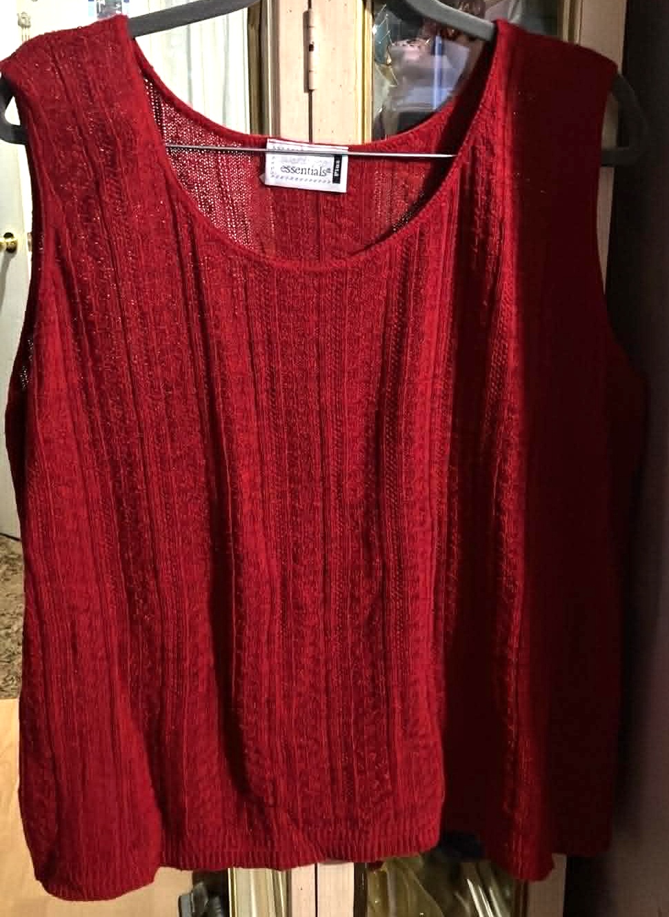 Women Red Sleeveless Top - Size 1X