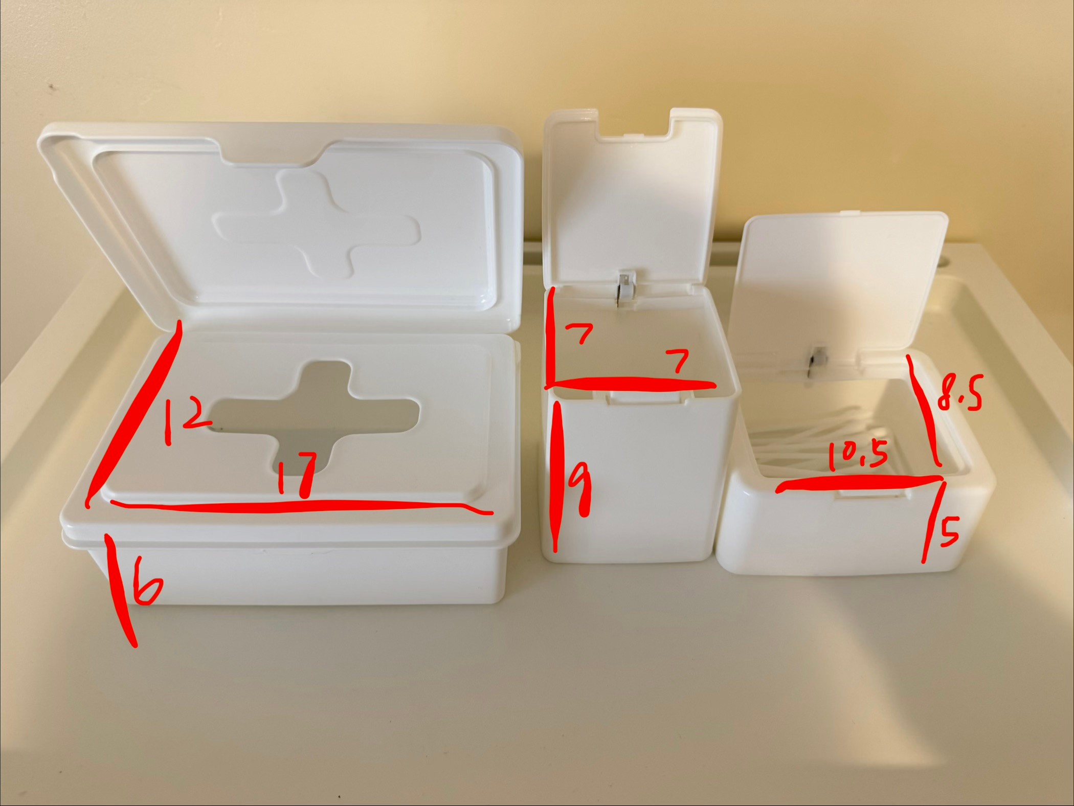 Set of 3 White Storage Boxes with Lids - photo 3