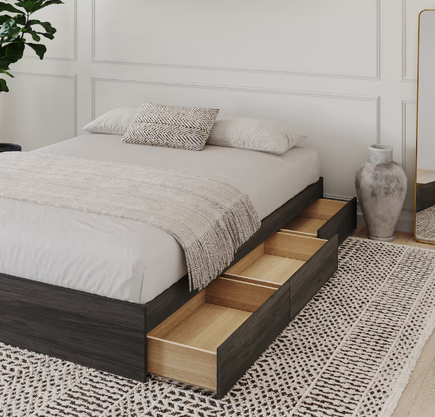 Nexera King Size 3-Drawer Storage Bed in Bark Gray (New in box)