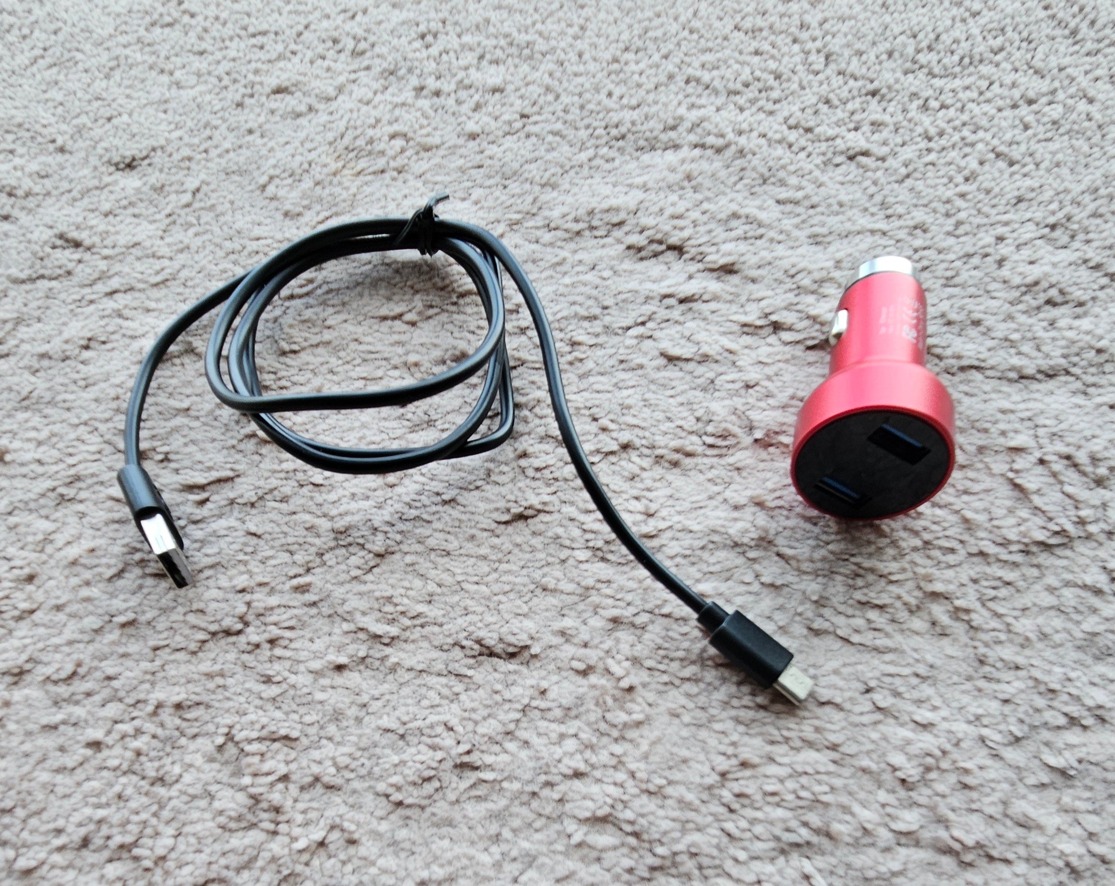 BRAND NEW DUAL USB CAR CHARGER WITH USB-C CABLE