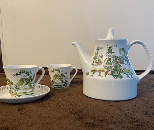 : Vintage Figgjo Flint Norway "Market" Tea Set (Turi-Design)