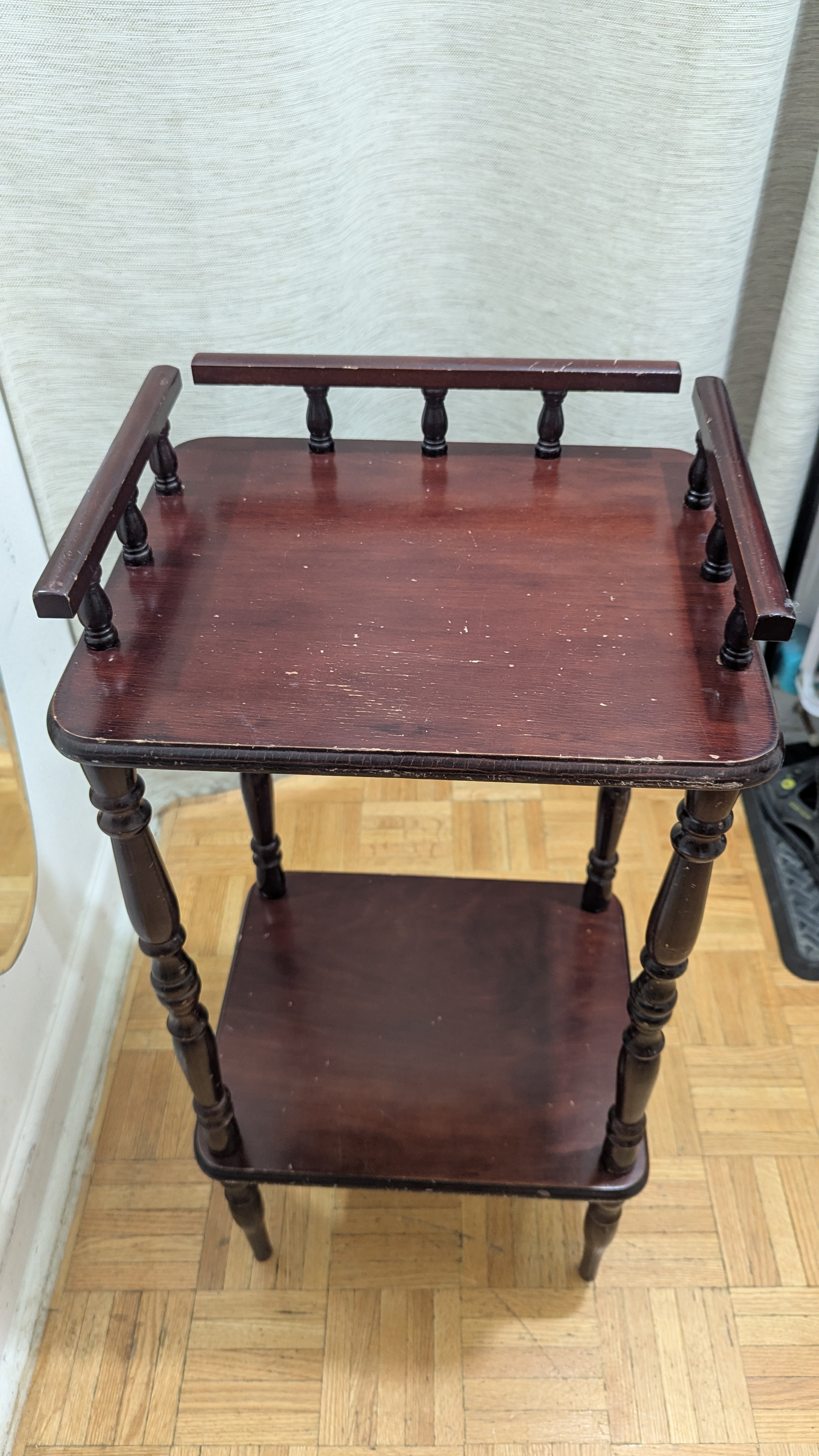 Vintage Table Display Plinth Stand Table Wood Side Stand Shelf - photo 3