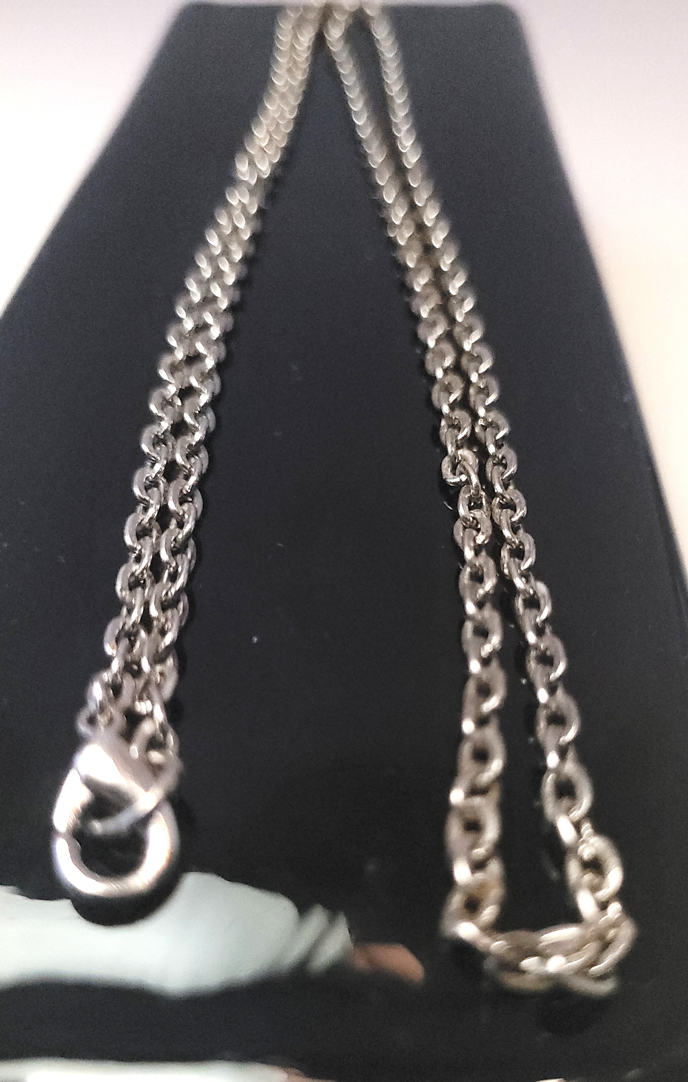 Long Silver Tone Cable Chain Necklace 29.5" | 5mm Flat Link Unis - photo 2