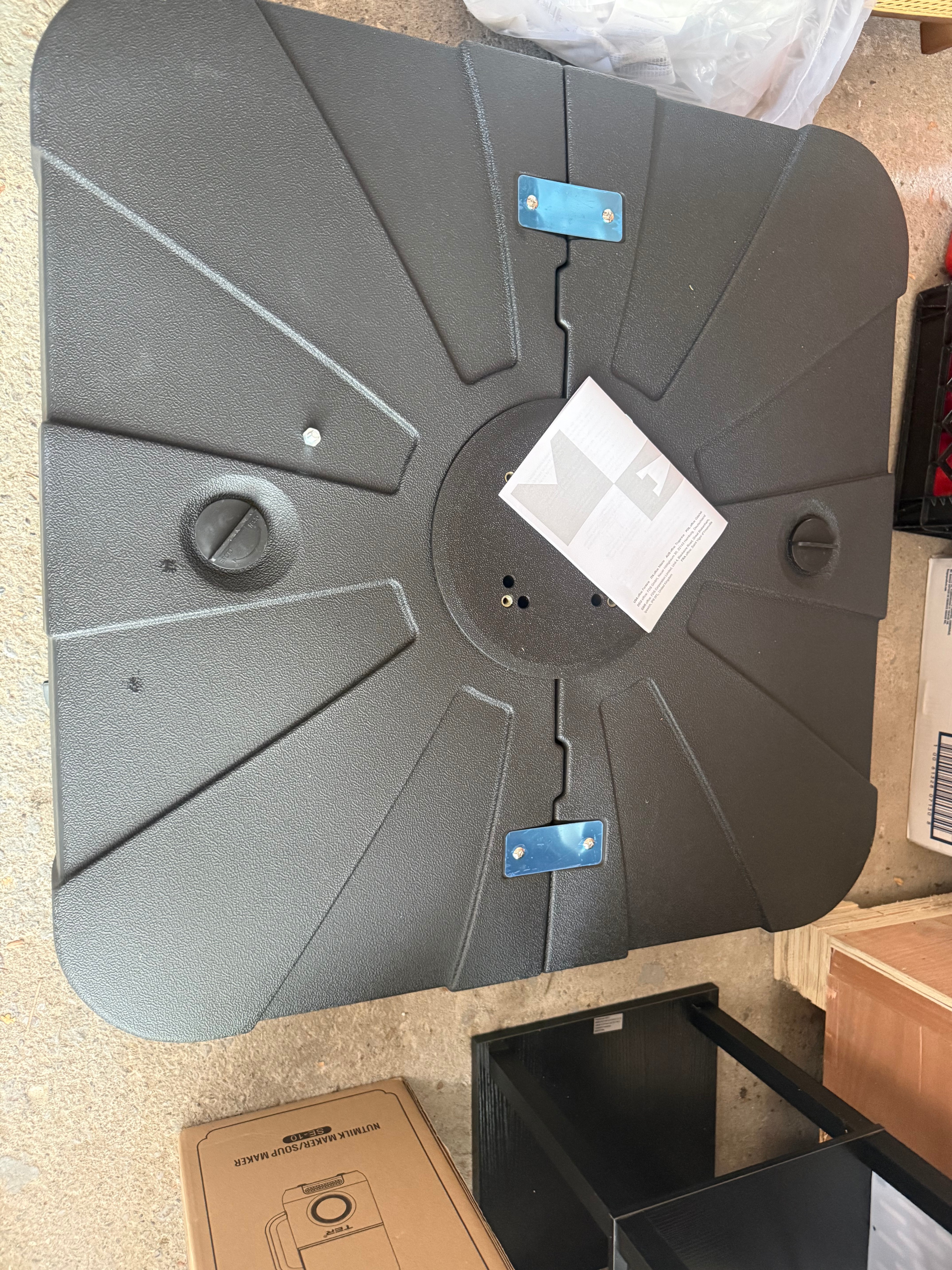 DORTALA 375 LBS Offset Patio Umbrella Base Stand with Wheels - photo 2