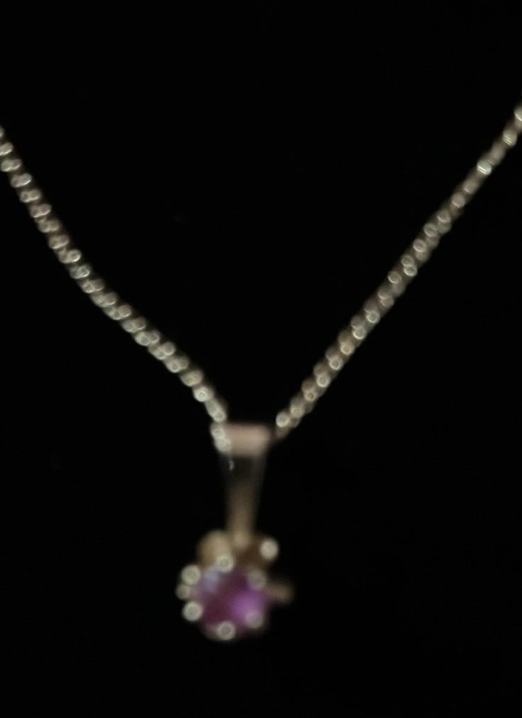 Necklace Delicate Fine Link 10K Gold Chain and Pendent - 16 " - photo 2