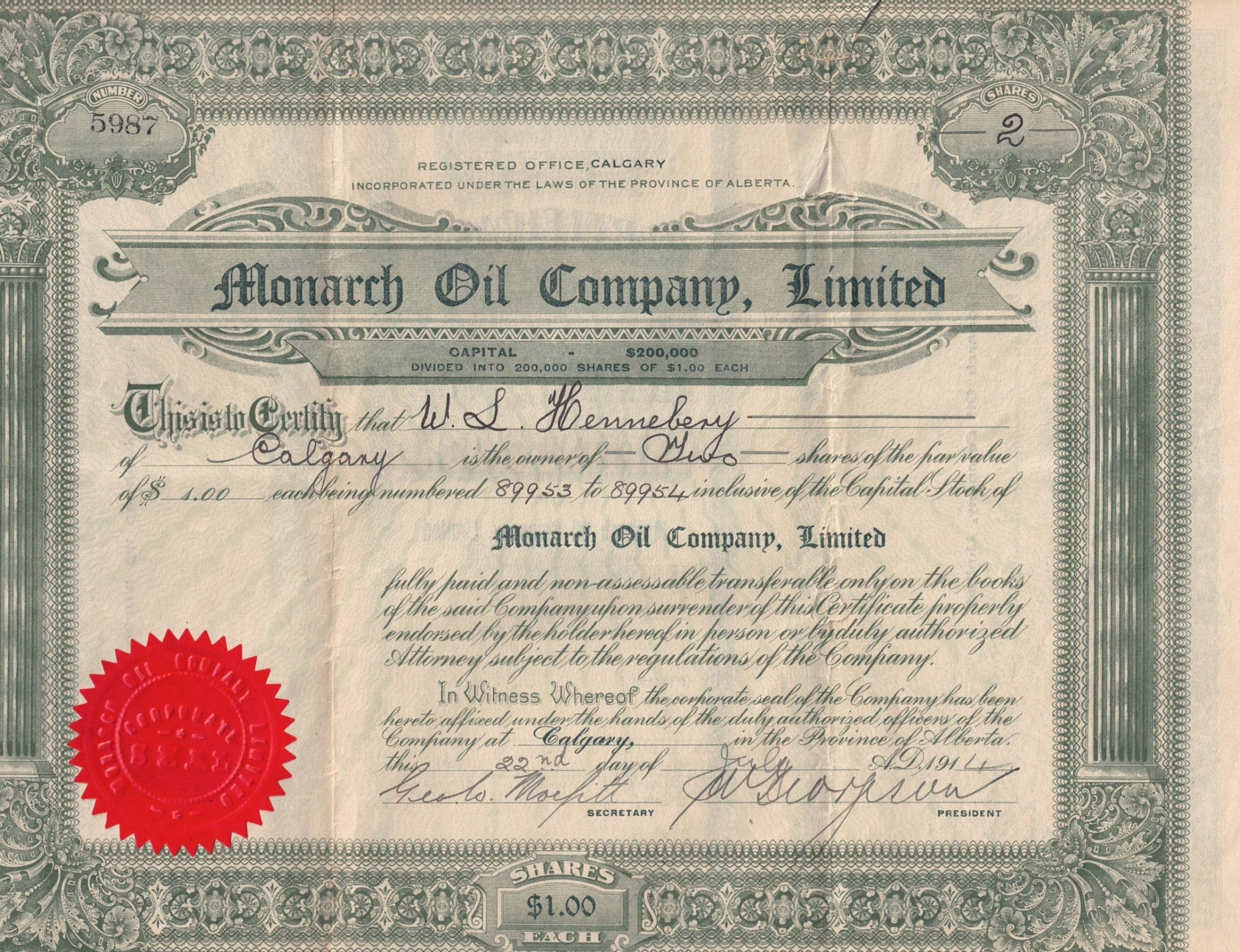 Vintage 1914–1926 Alberta Oil & Gas Stock Certificates  (13 Pcs) - photo 5