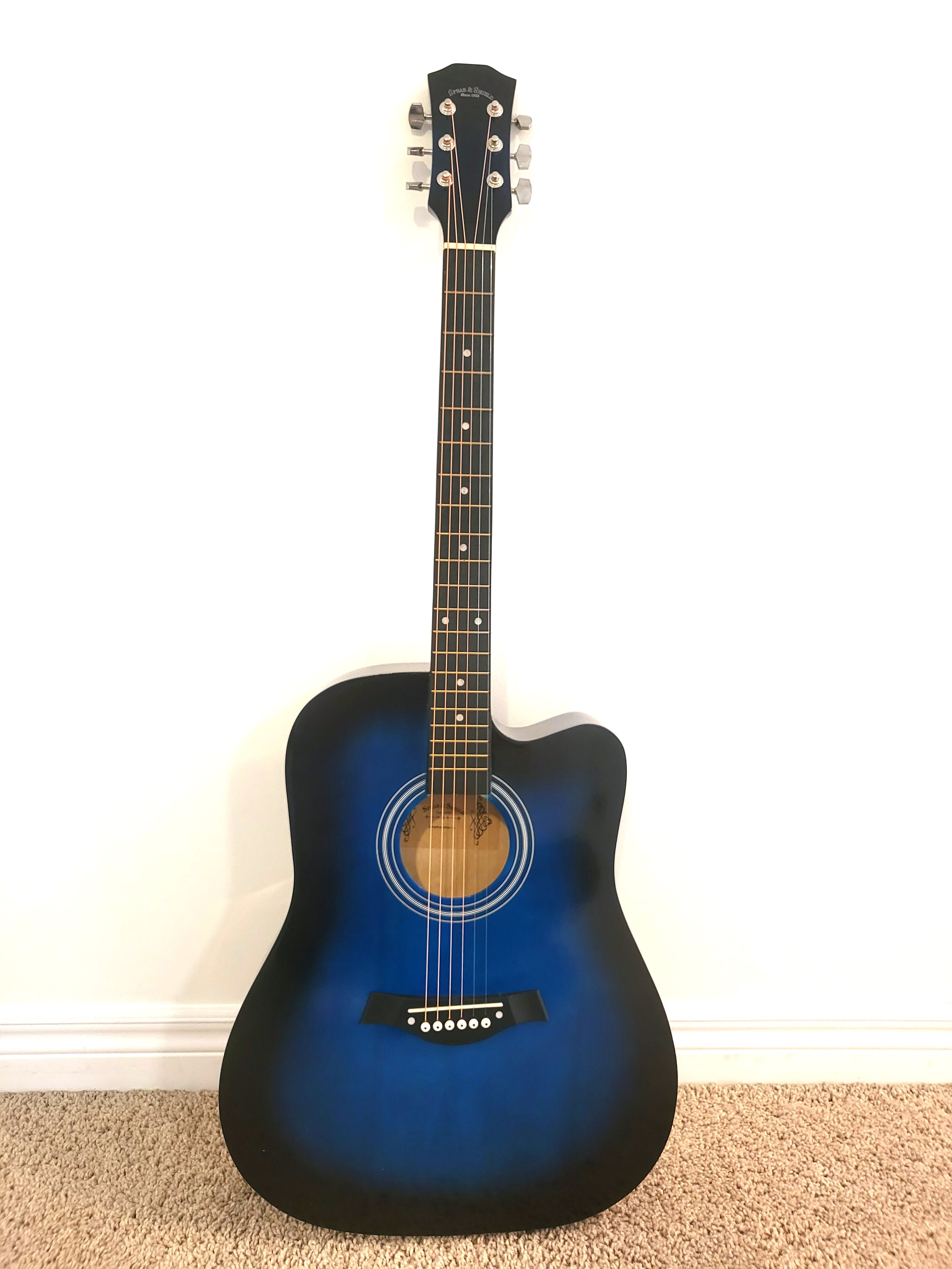 Brand New Acoustic guitar for beginners full size adults Blue - photo 2
